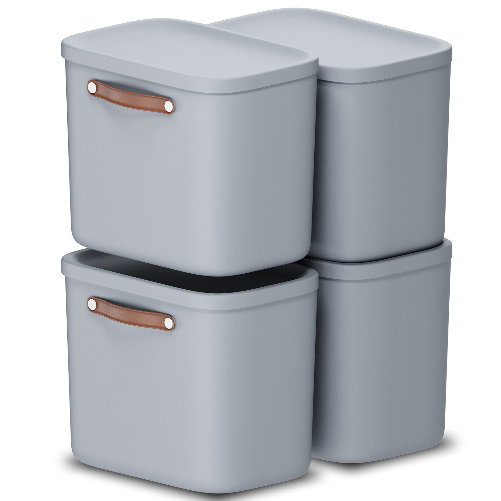 Stapelbox 4er-Set Kiste mit Deckel Maloja 25l