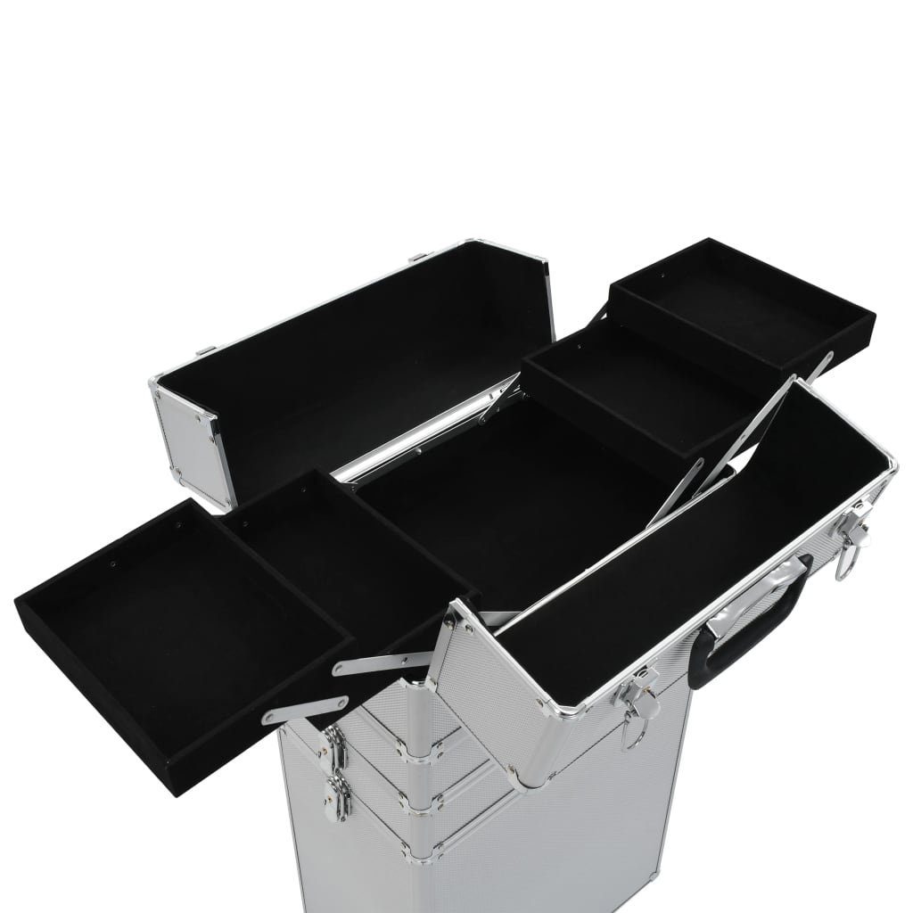DOTMALL Silbern Aluminium vidaXL Kosmetikkoffer Kosmetik-Koffer