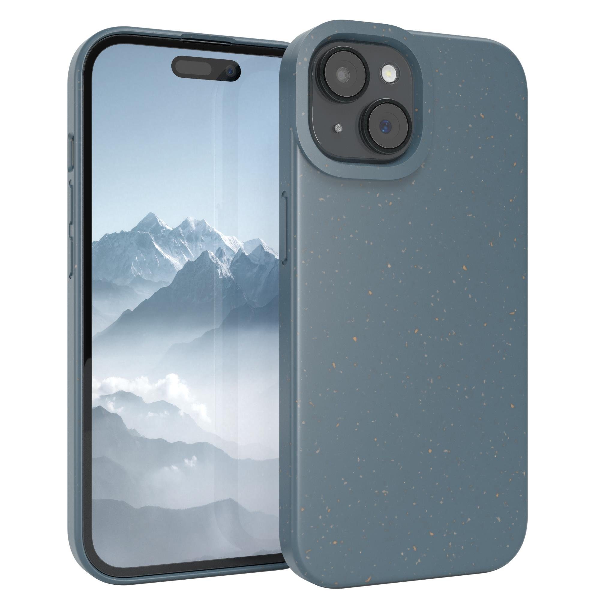 EAZY CASE Handyhülle Bio Case für Apple iPhone 15 6,1 Zoll, Nachhaltige Bio Hülle mit Recycelter Verpackung mattiert Blau / Petrol