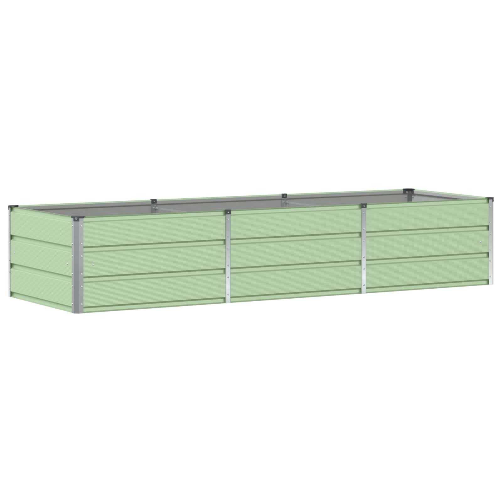 vidaXL Blumentopf Pflanzkübel Grün 240 x 80 x 45 cm Stahl (1 St)