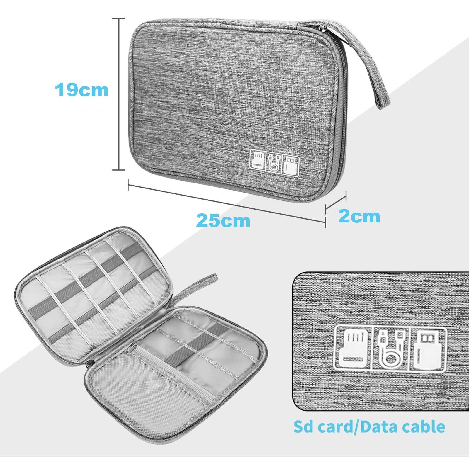 VERCO Taschenorganizer Elektronik Aufbewahrungstasche, Zubehör Organizer Reise Tasche Mappe Etui Koffer