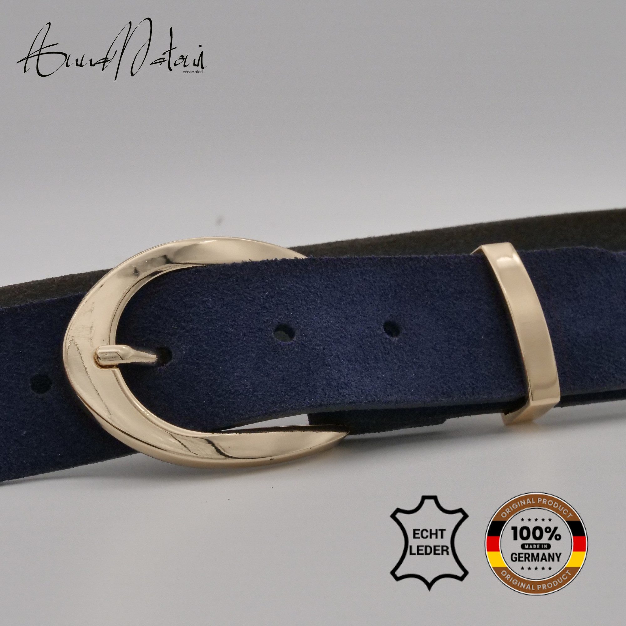 AnnaMatoni Ledergürtel AnnaMatoni Damen Ledergürtel in hochwertigem Velour günstig online kaufen