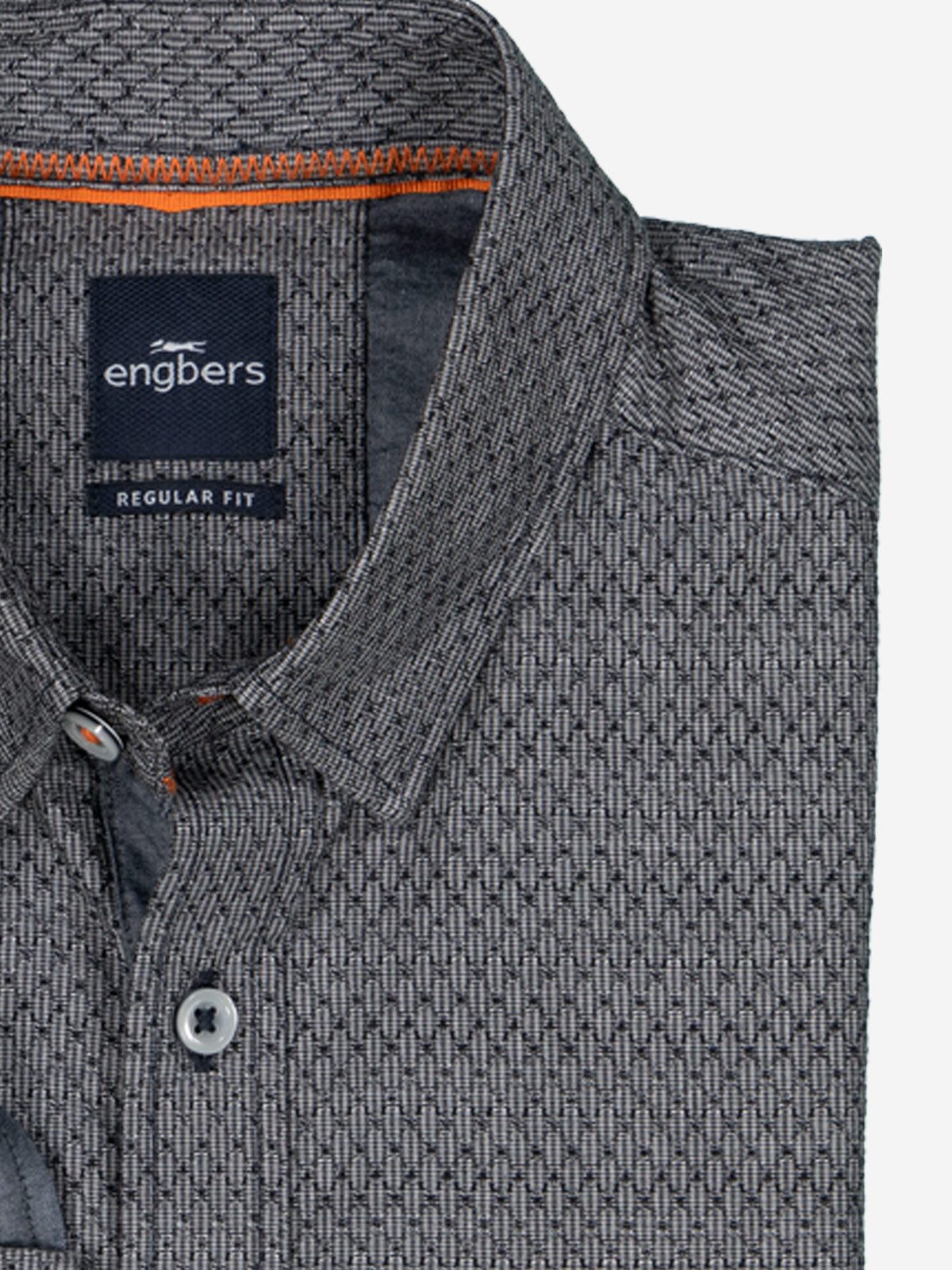 Engbers Langarmhemd engbers Herren Langarm-Hemd strukturiert, Silbergrau günstig online kaufen