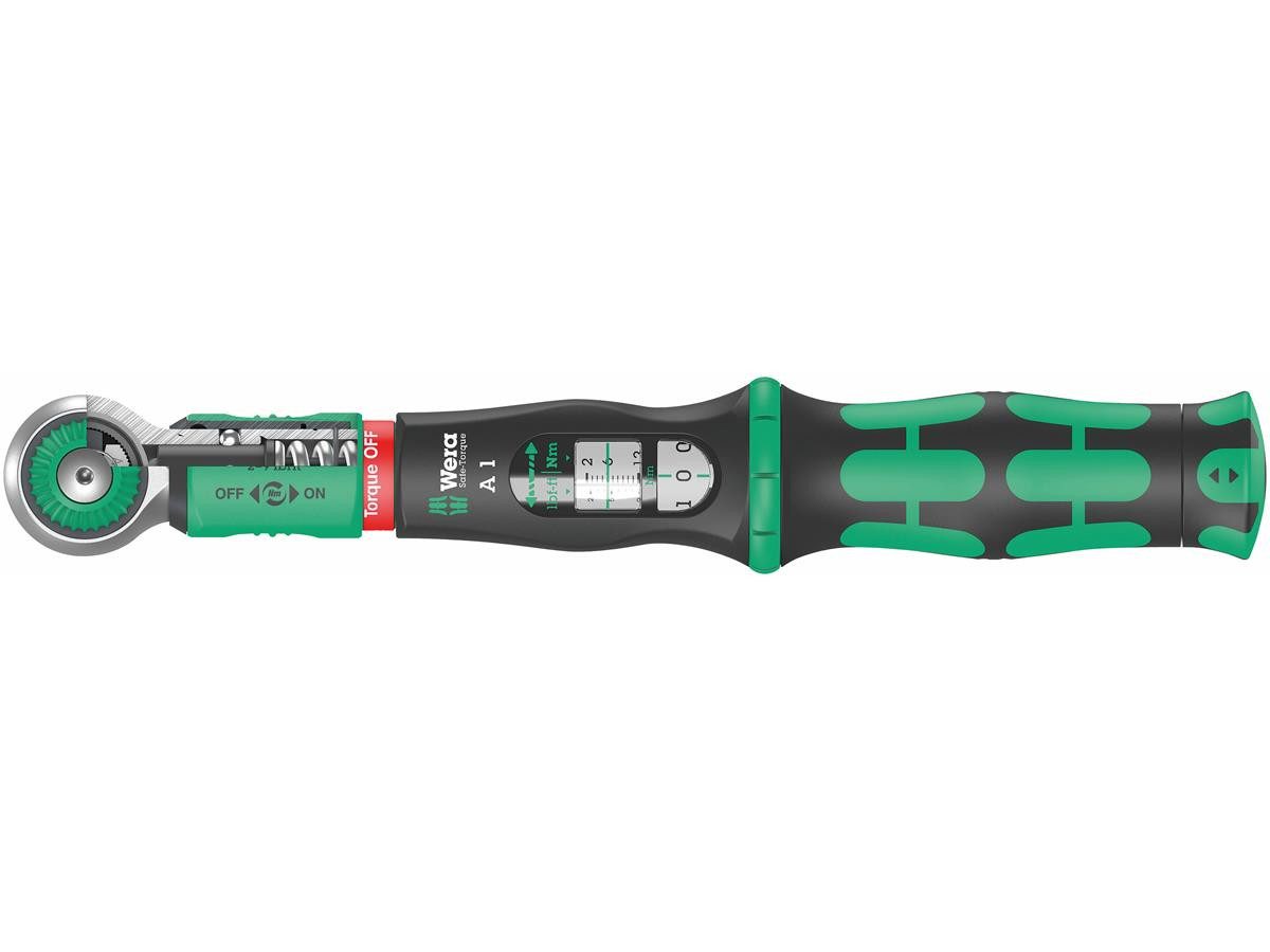 Wera Drehmomentschlüssel Safe-Torque, 1/4" Viekantantrieb, 2-12 Nm, Torque Lock Funktion, 5° Rückholwinkel