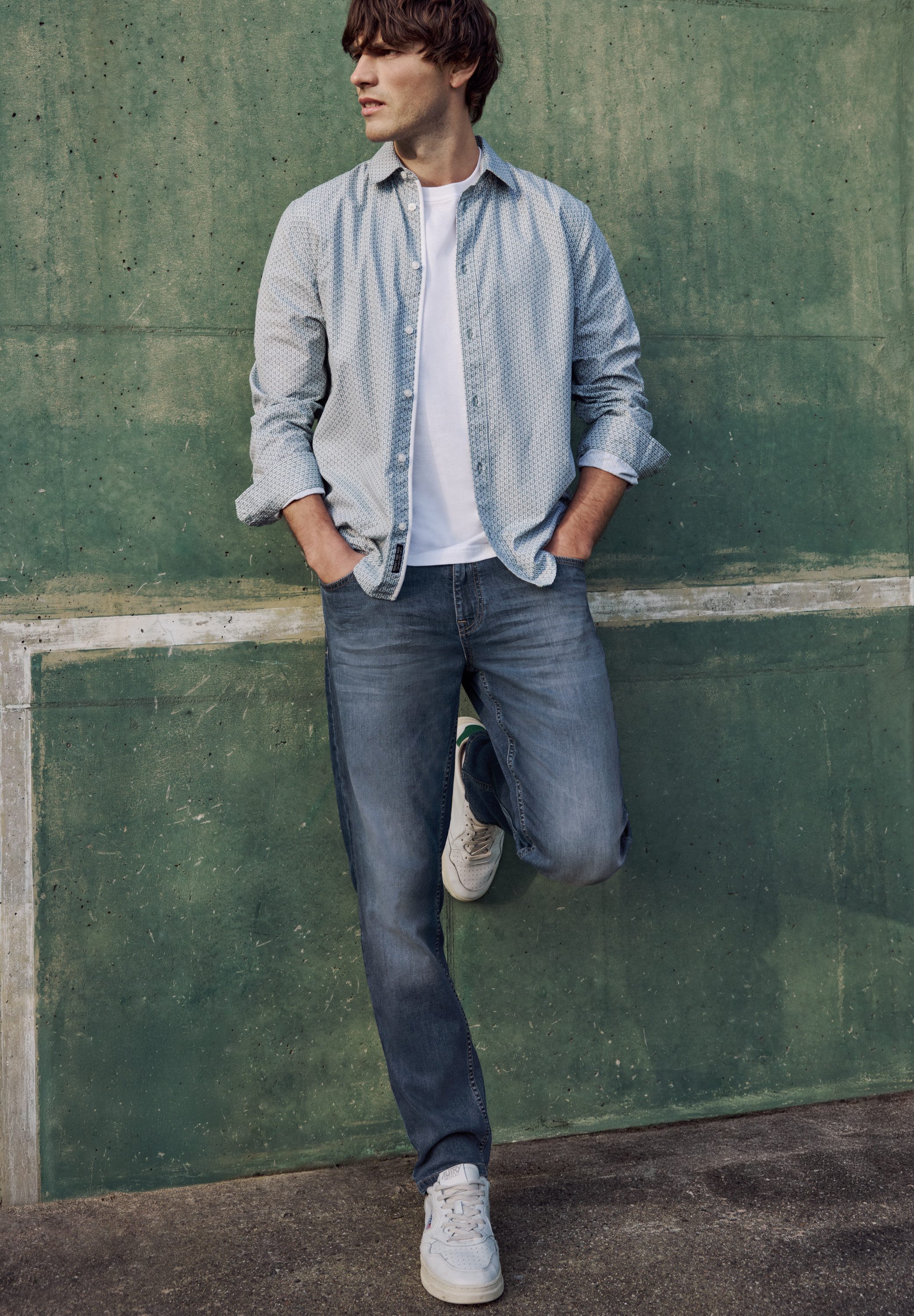 STREET ONE MEN Regular-fit-Jeans aus Baumwolle mit Stretchanteil