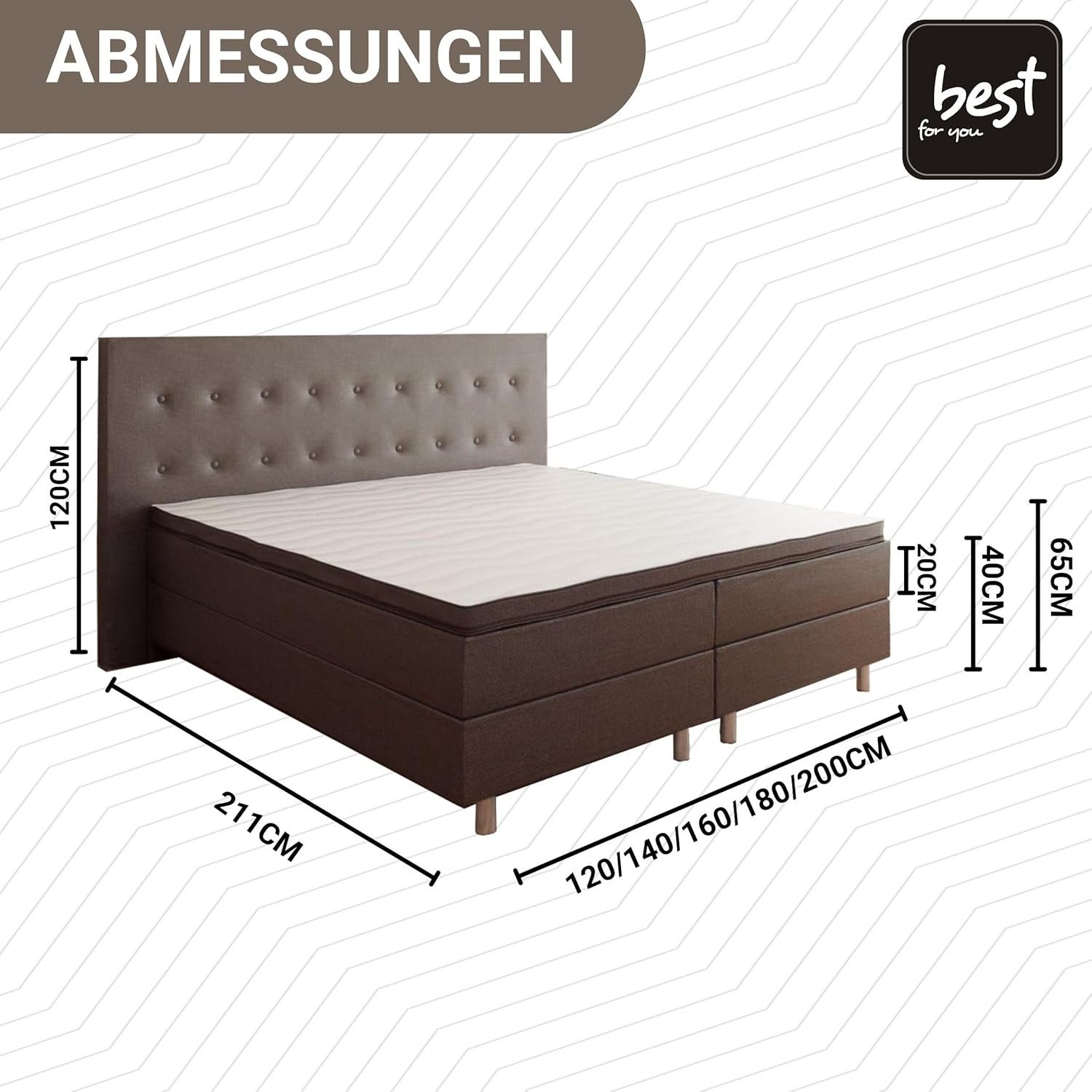 Best for Home Boxspringbett Boxspringbett NEO mit Bonell-Federkern &5 cm To günstig online kaufen
