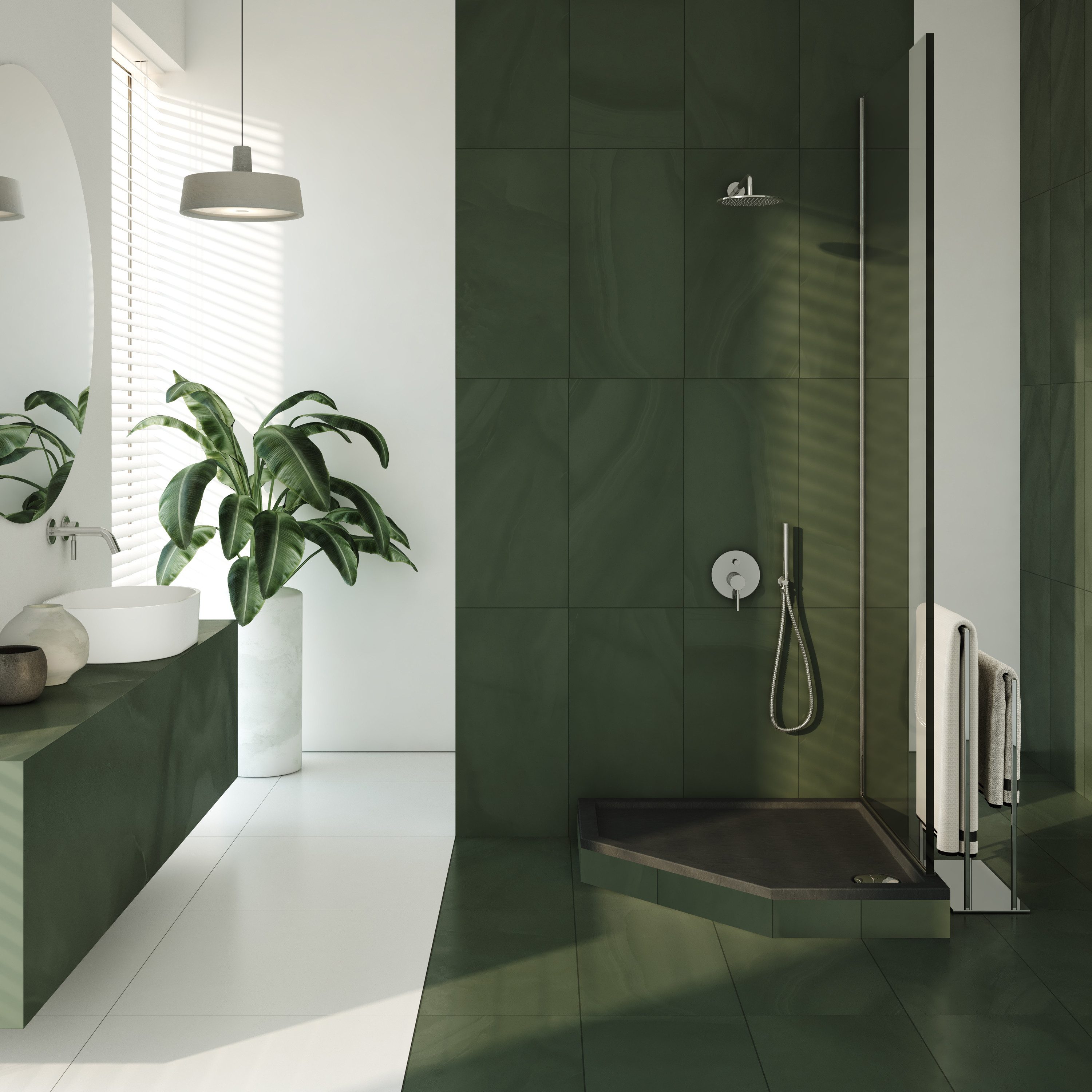 Aquabad® Duschwanne BASIC Black Stone, Fünfeck, Acryl, 1-St., Duschwanne + Styroporträger, 80x80 cm