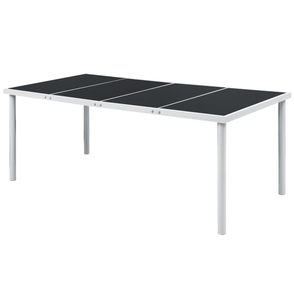 furnicato Gartentisch 190x90x74 cm Schwarz Stahl günstig online kaufen