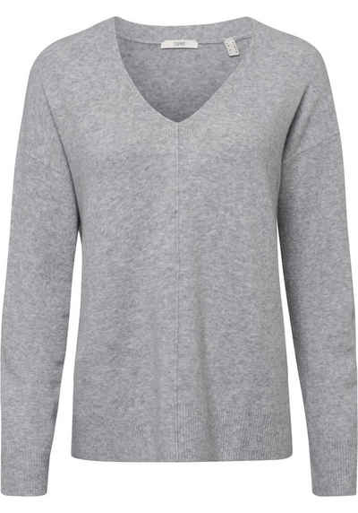 Esprit V-Ausschnitt-Pullover mit überschnittenen Schultern