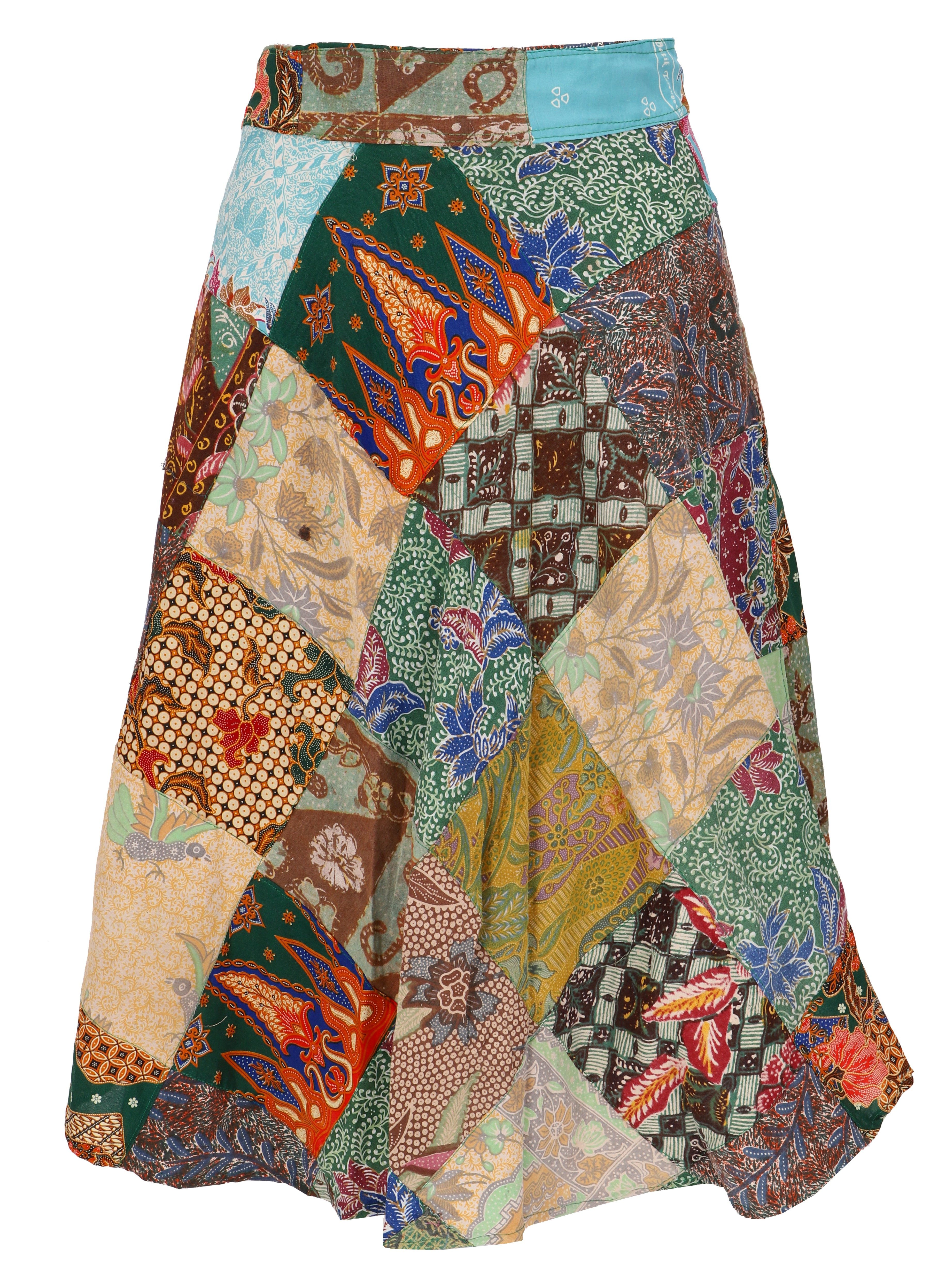 Guru-Shop Minirock Weit schwingender upcyceling Patchwork.. günstig online kaufen