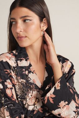 Next Langarmbluse Langärmelige Bluse mit Blumenprint und Pailletten (1-tlg)