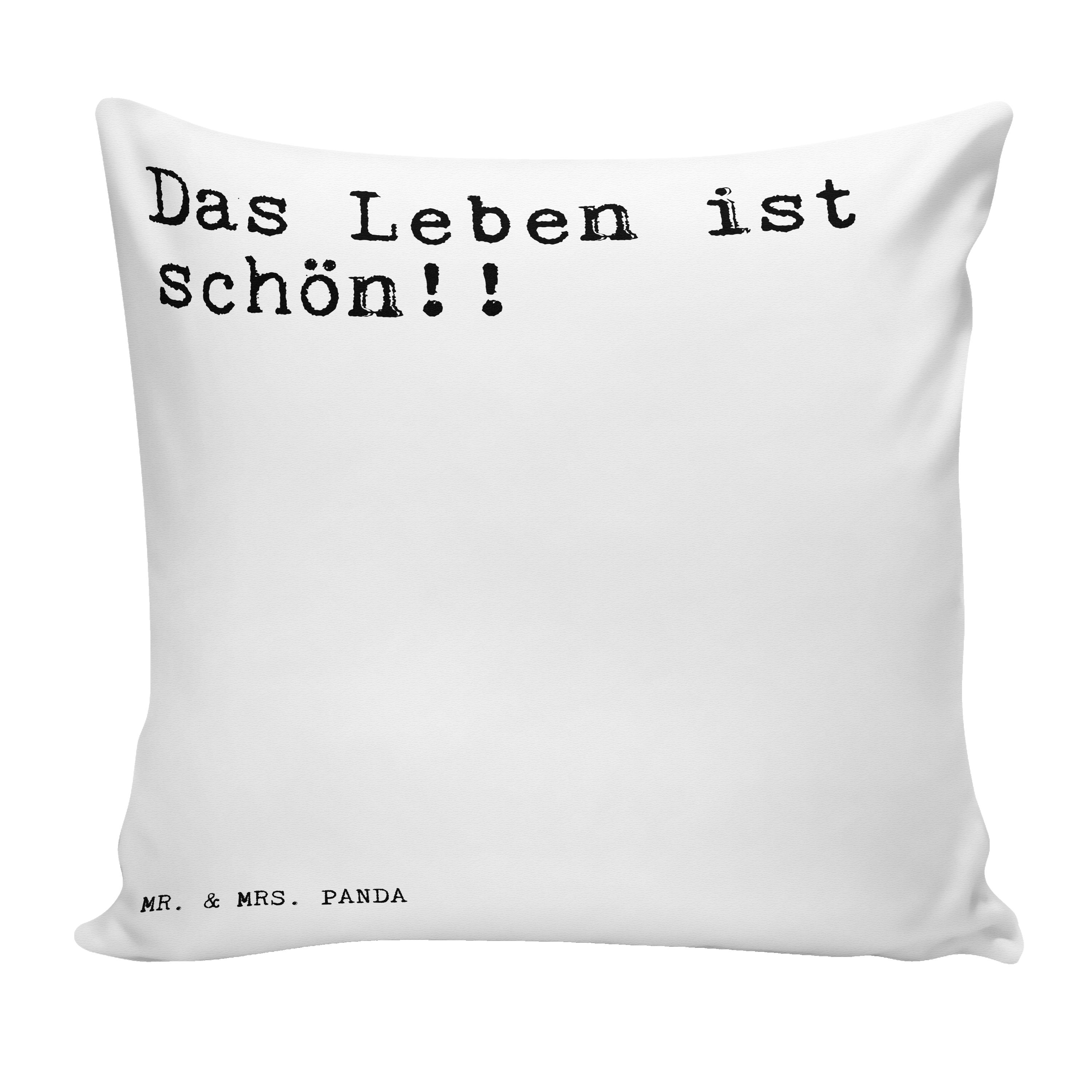 Mr. & Mrs. Panda Dekokissen »Das Leben ist schön!!... Weiß Geschenk