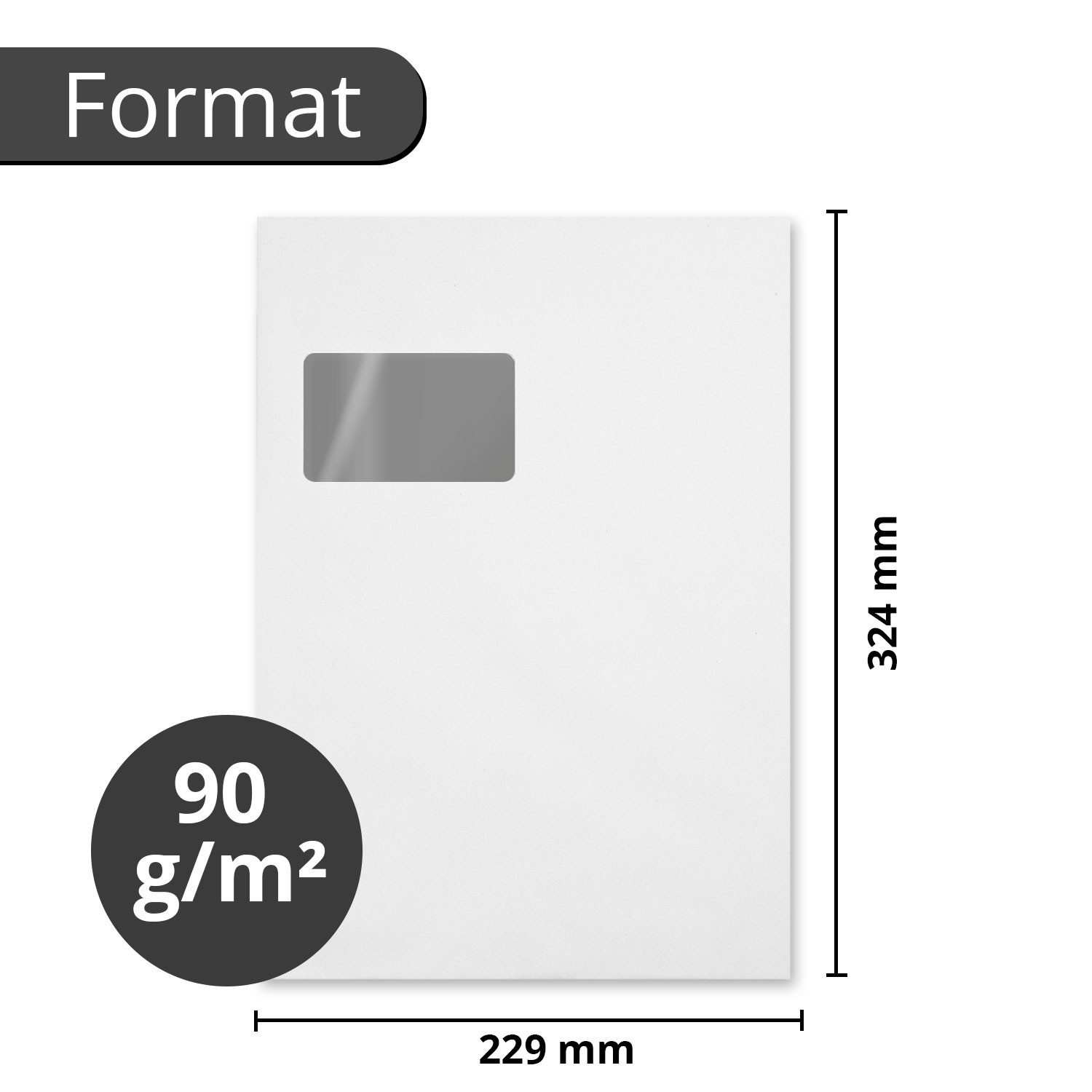 younikat Briefumschlag easydruck24de Umschläge mit Fenster DIN C4 - 250 Stück, az255