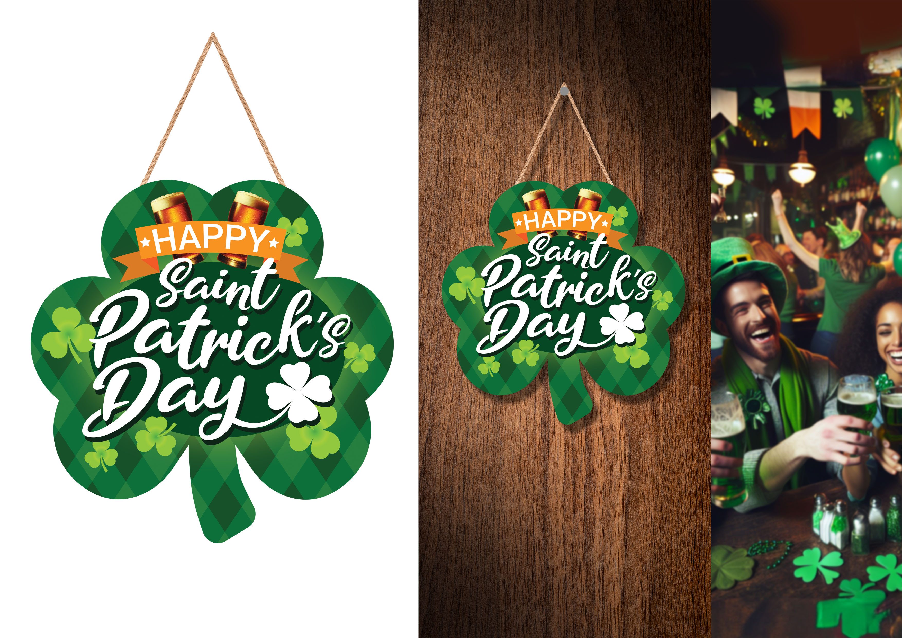 Fiestas Guirca Kostüm, St Patricks Saison Feierliches Symbol Dekoration Freude Shamrock Inspi