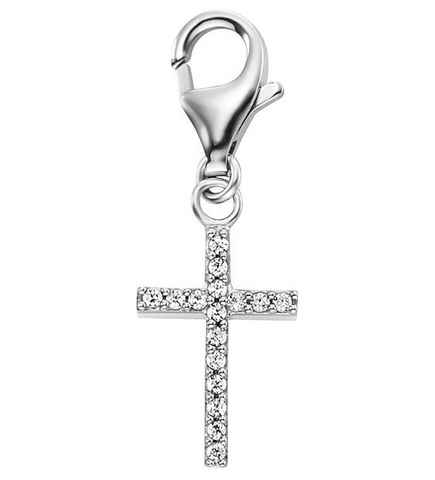 Engelsrufer Charm Kreuz Einhänger, Anhänger, Kreuz für Halskette, Armband ERC-LILCROSS-ZI, mit Zirkonia (synth)