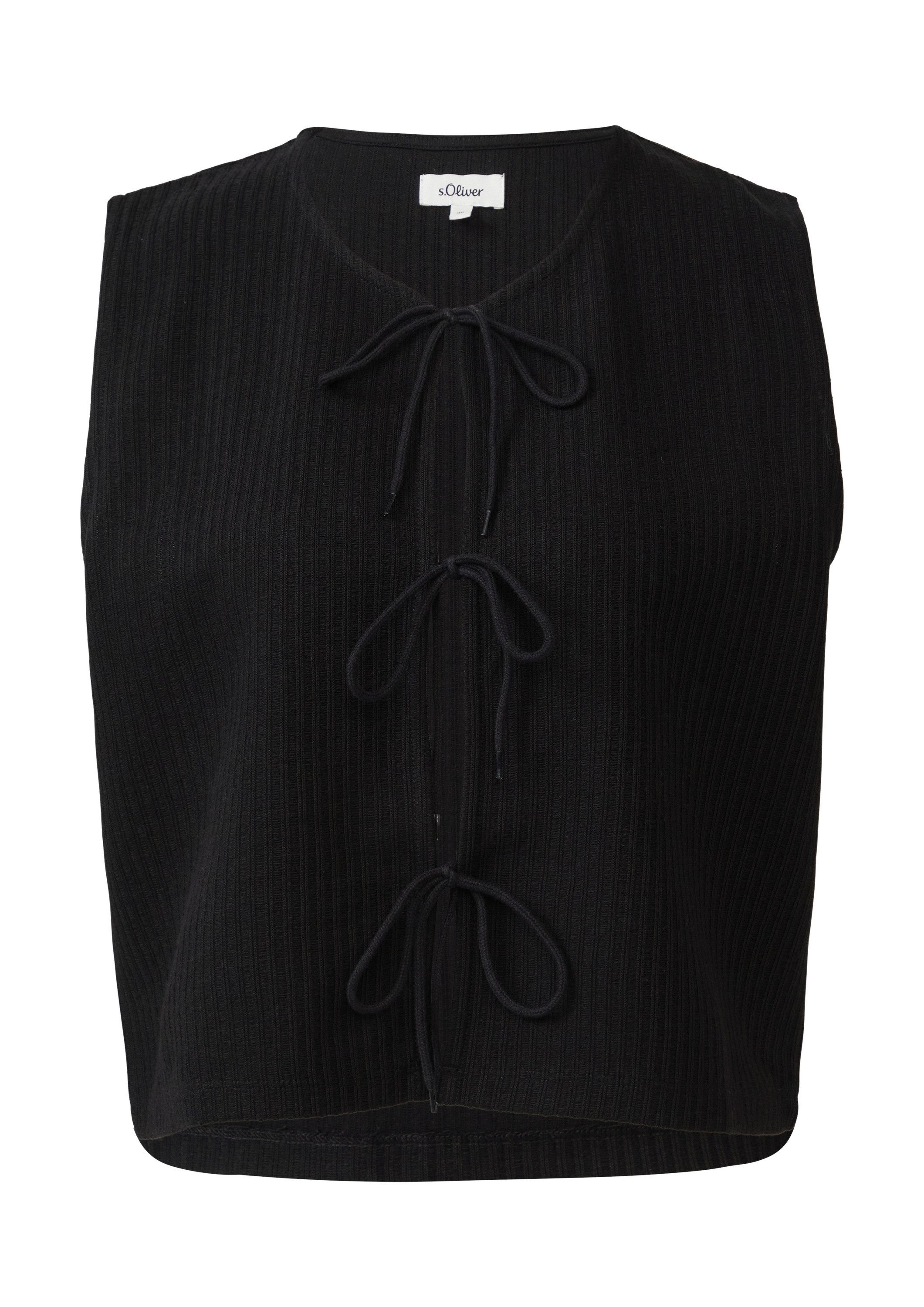 s.Oliver Funktionsweste Indoor-Weste Gerippte Strickweste mit Schleifenvers günstig online kaufen
