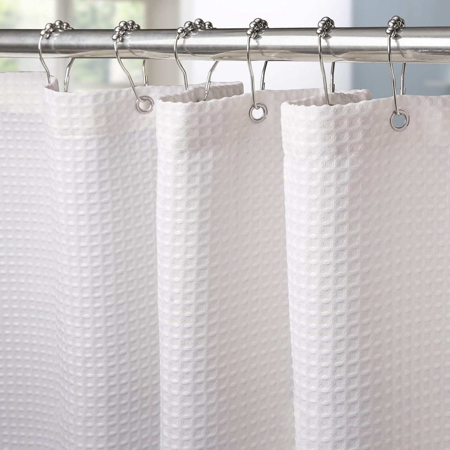 LuxusKollektion Duschvorhang Waffel Duschvorhang Anti Schimmel, Wasserdicht 182x182 cm Breite 182 cm