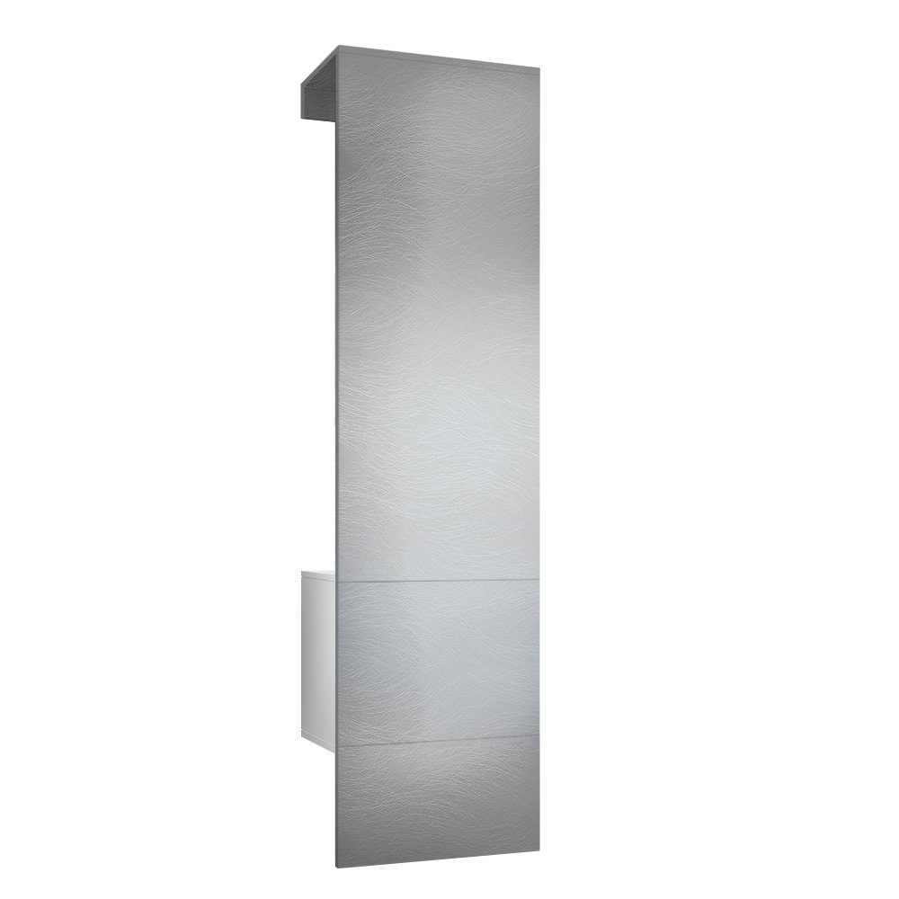 Vladon Шафи-Set Carlton, (Wandgarderobe bestehend aus, 1-St., mit integrierter Tür und 1 Kleiderstange), Weiß matt/Scratchy Metal (52 x 193 x 35 cm)