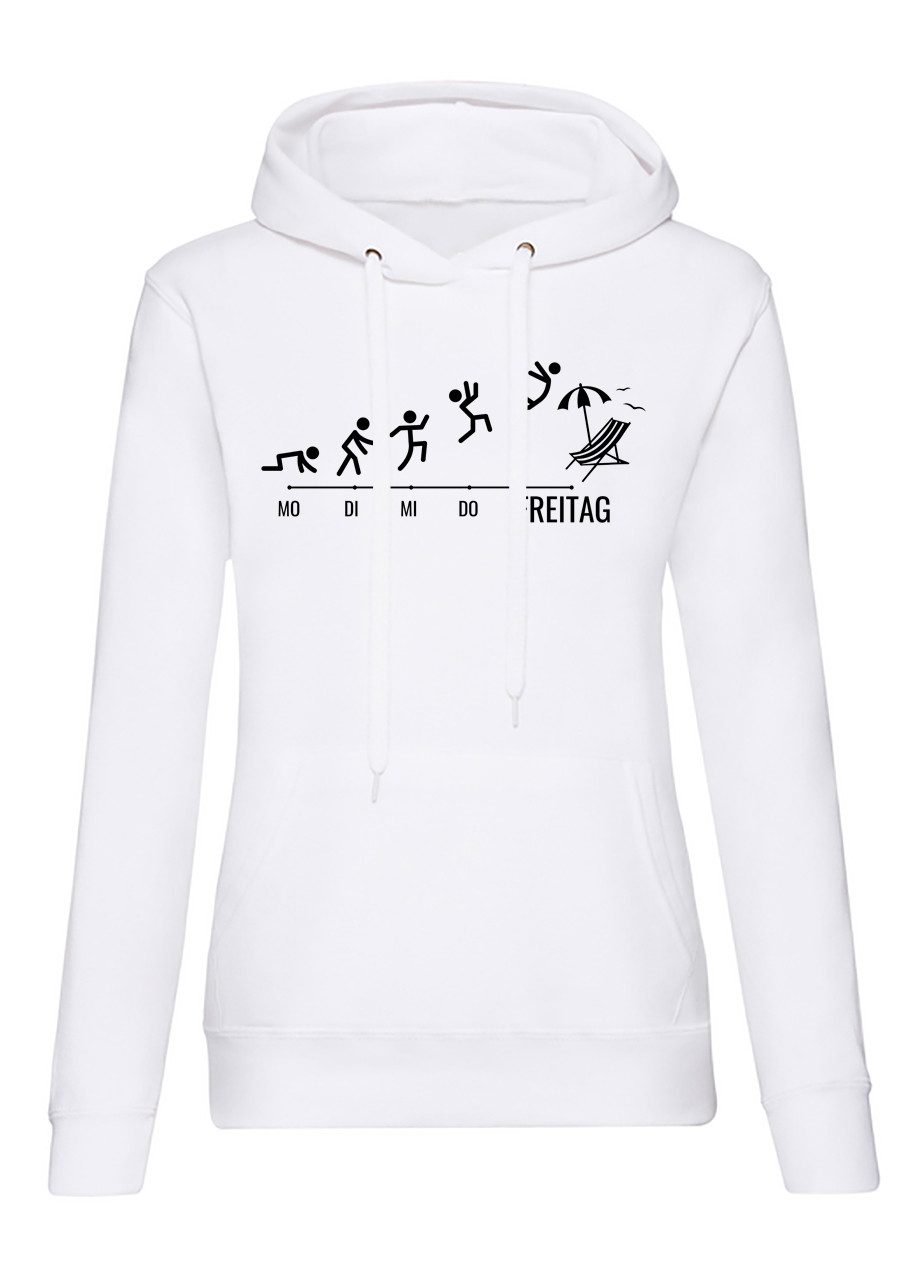Blondie & Brownie Hoodie Freitag Damen Hoodie Kapuzenhoodie Print Wochenende Freizeit Fun (Einzelstück, Einzelartikel) Freitag Wochenend Feeling Hoodie