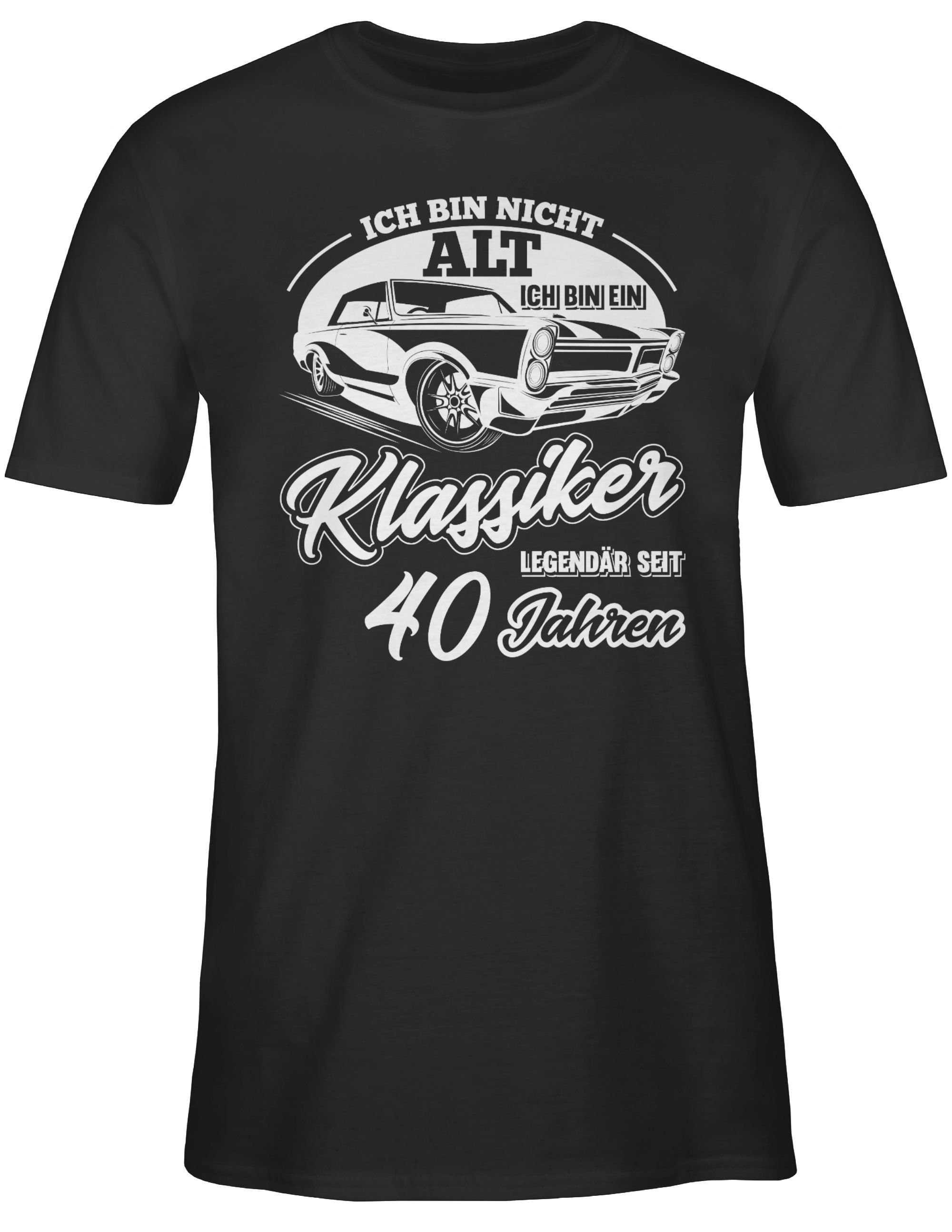 Shirtracer T-Shirt Ich bin nicht 40. ich alt bin ein 1 Schwarz Geburtstag Vierzig Klassiker