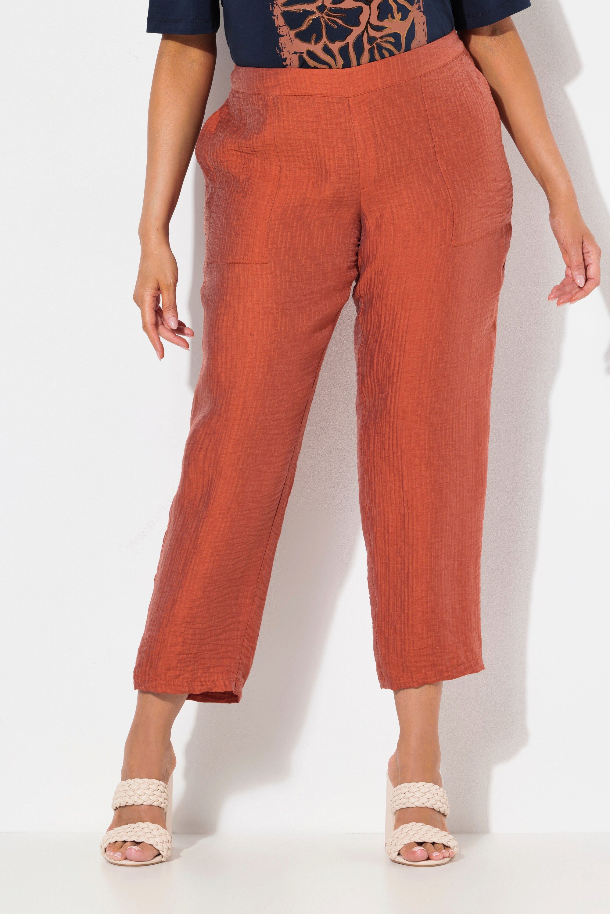 Ulla Popken Funktionshose Hose Rena Struktur Lyocell Komfortbund günstig online kaufen