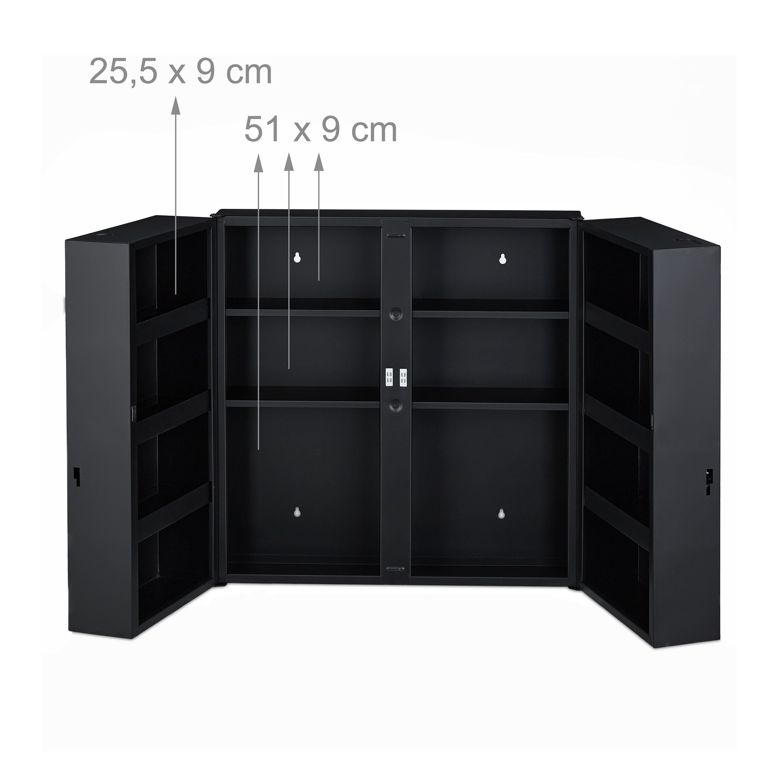 relaxdays Medizinschrank XXL in Anthrazit (1-St) – Bild 5 von 5