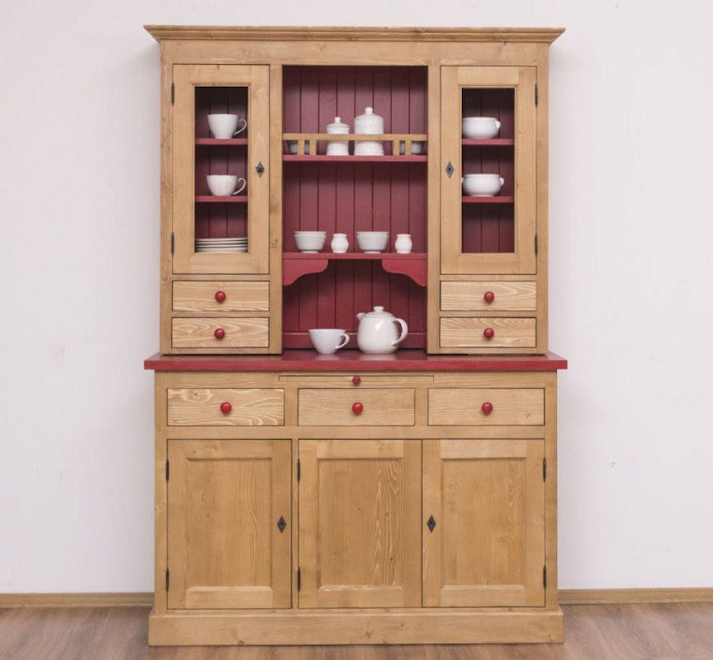 Massivholzmoebel-Becker Buffet Küchen- und Buffetschrank aus Massivholz im Landhausstil