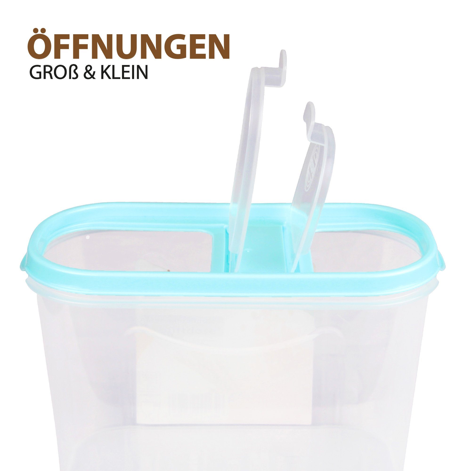 Bestlivings Vorratsdose Müslispender (7cm x 17cm x 12,5cm), Kunststoff, (1-tlg., 1,4 Liter), Schüttdose für Lebensmittel, Vorratsbehälter Set - Frischhaltedosen