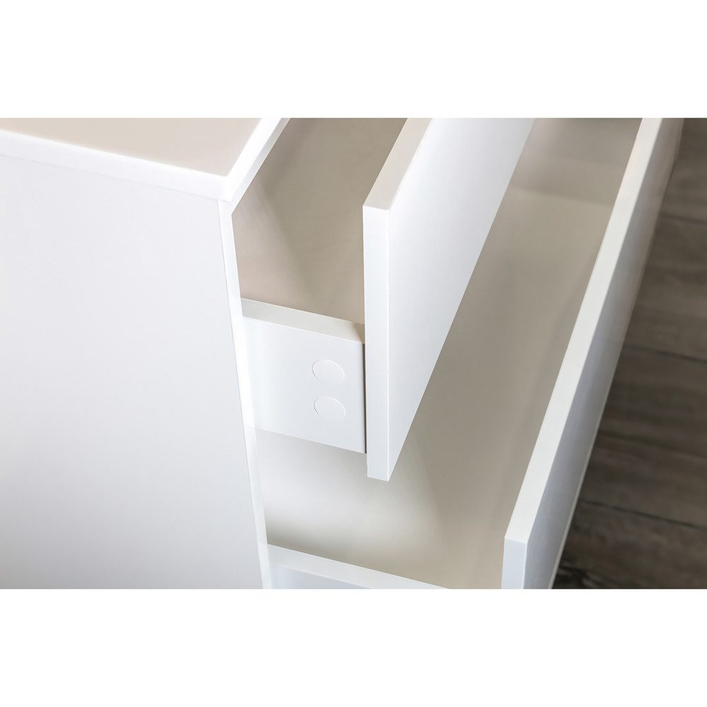 Aloni Waschbeckenschrank KEY2428-120 (1-St) Hayat Badezimmer Unterschrank 120 cm Weiß glänzend + Waschbecken