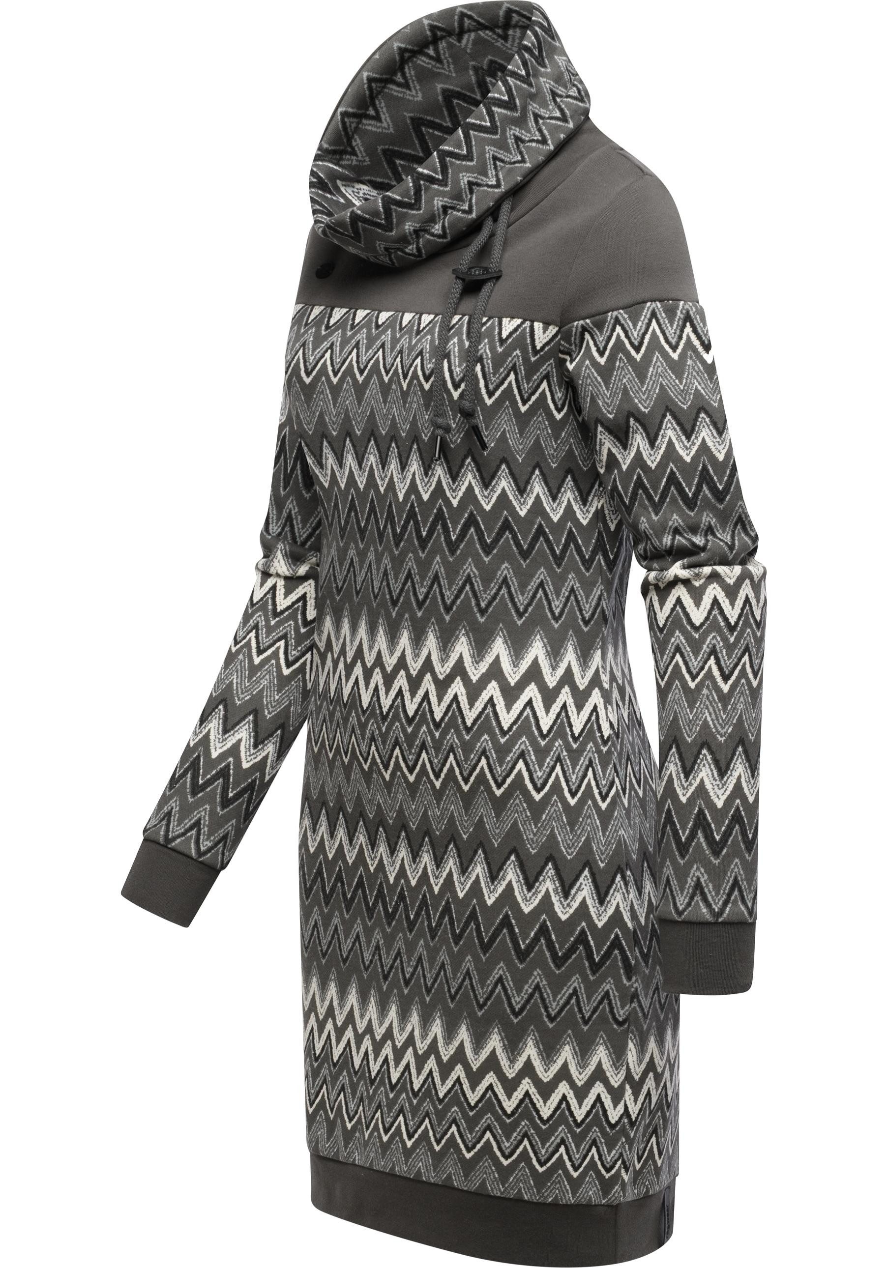 Ragwear Sweatkleid Chlloe Zig Zag YOUMODO stylisches Langarm Minikleid mit ZigZag-Muster