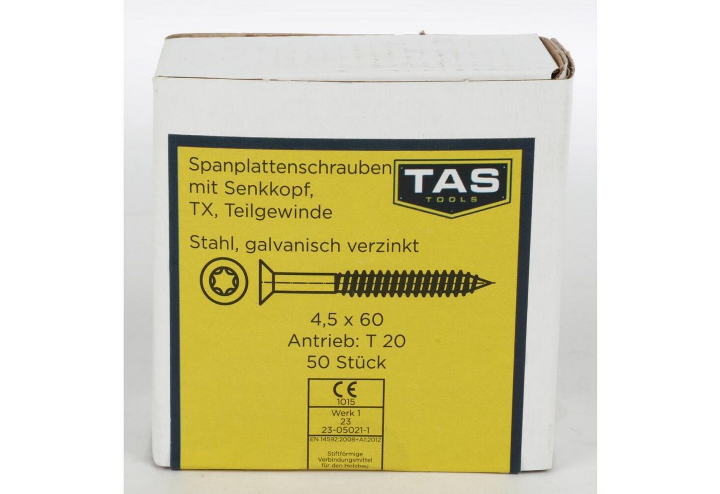 Thumbnail - BURI Schraube 12x TAS Spanplattenschrauben 50 Stück 4,5x60mm TX Teilgewinde Holz Bau, (600 St)