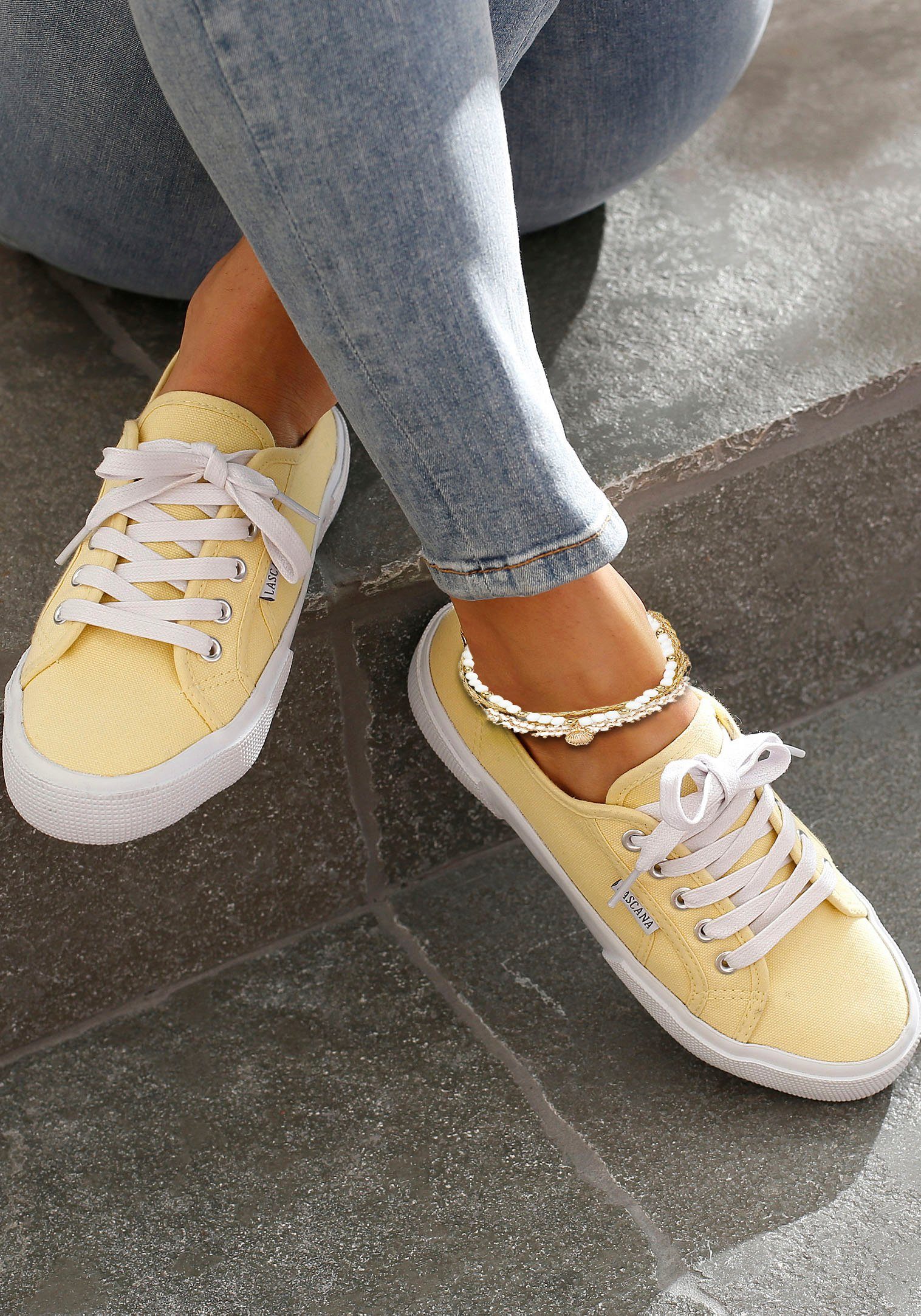 LASCANA Fußketten Set 3 einzelne Fußkettchen in Boho Stil (3-tlg), und Glas günstig online kaufen