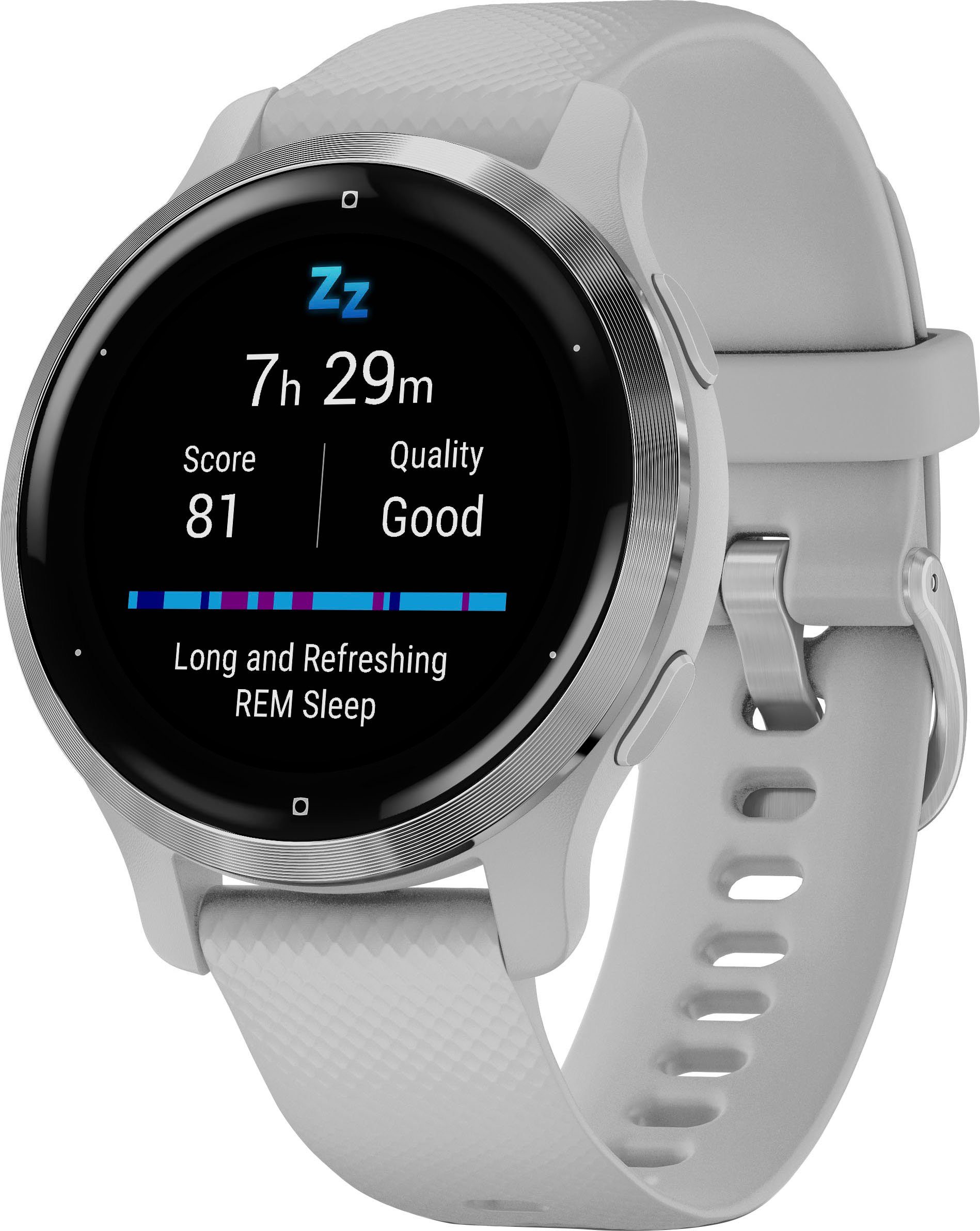 Garmin Venu cm/1,1 (2,8 Zoll), hellgrau vorinstallierten Smartwatch hellgrau 25 | 2S Sport-Apps