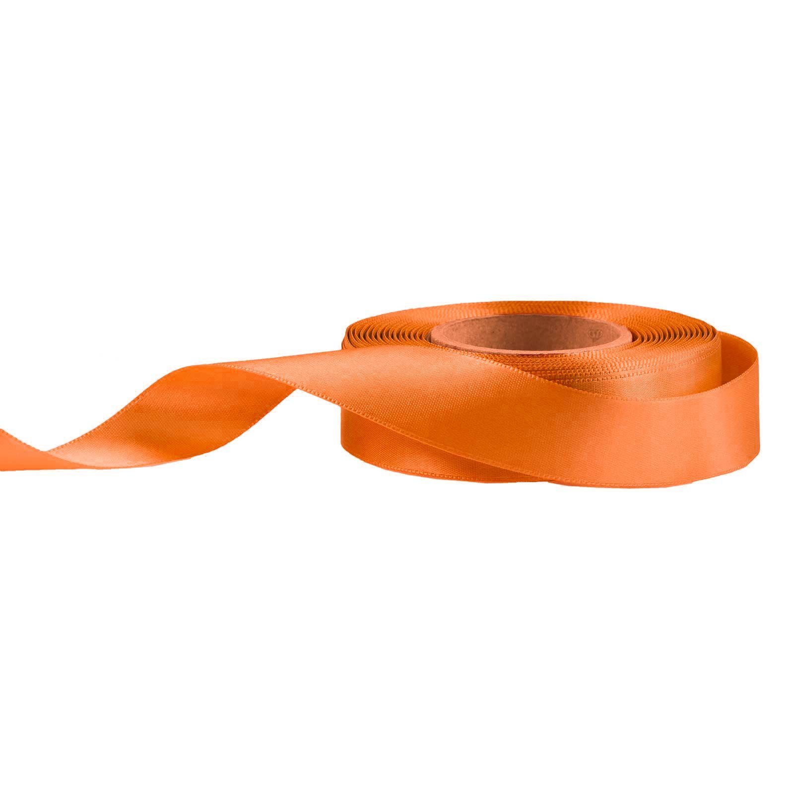 maDDma Geschenkband 20m Satinband beidseitig 24mm, Dekoband Geschenkband, dunkelorange