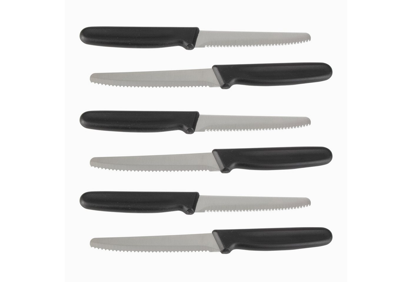 KVOTA Universalküchenmesser Universalmesser-Set 12-tlg.–Edelstahl, schwarz, 21 cm–Brotzeit & Küche, leicht