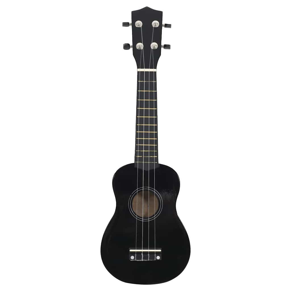 furnicato Ukulele Set 23" Schwarz für Anfänger und Fortgeschrittene