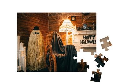 puzzleYOU Puzzle Happy Halloween! Gruselig dekorierter Raum, 48 Puzzleteile, puzzleYOU-Kollektionen Festtage