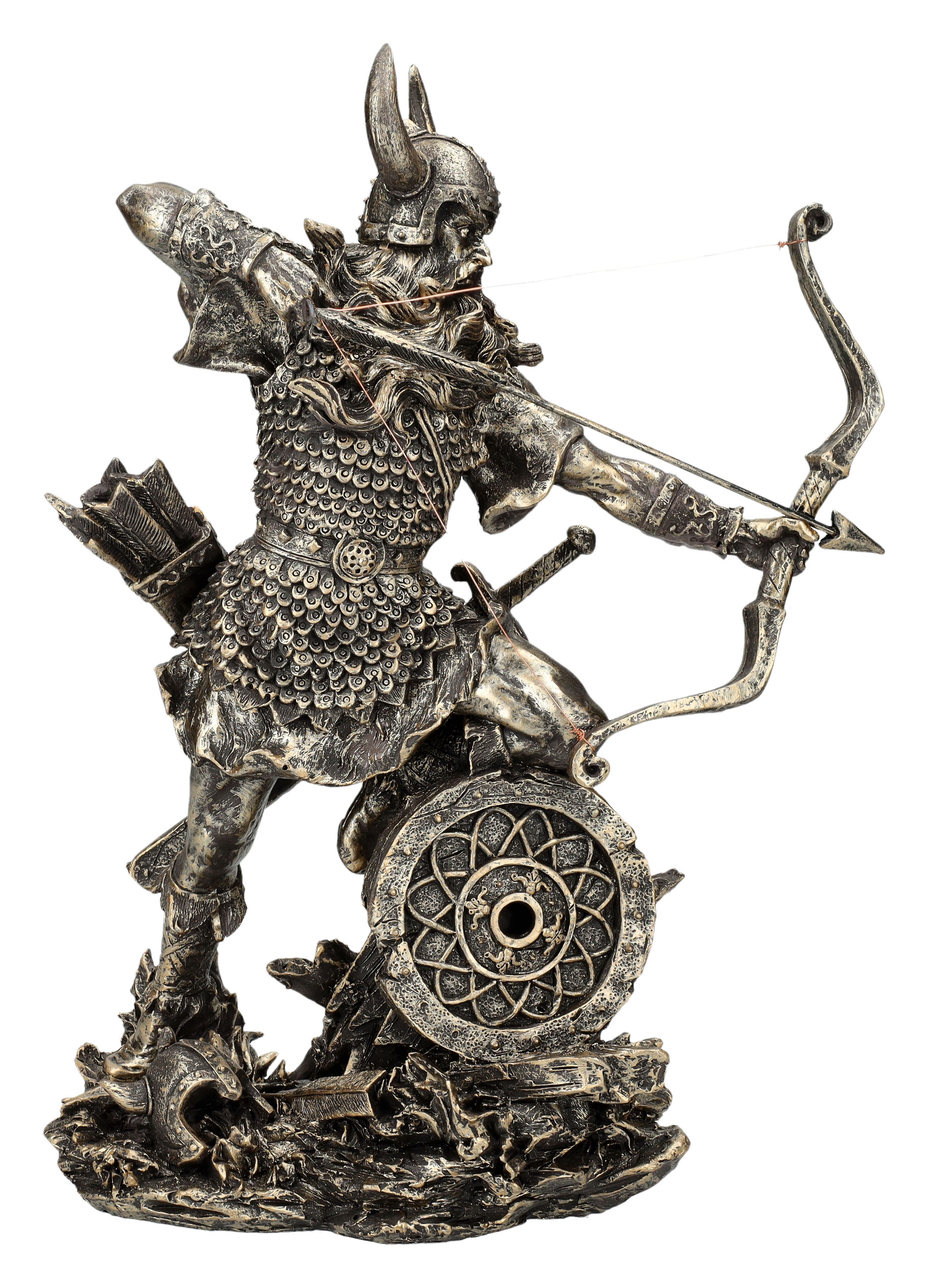 Figuren Shop GmbH Dekofigur Wikinger Figur - Jorund mit Pfeil und Bogen - Mythologie Krieger Deko