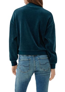 QS Sweatshirt Sweatshirt aus Cord Rippblende, Rippbündchen