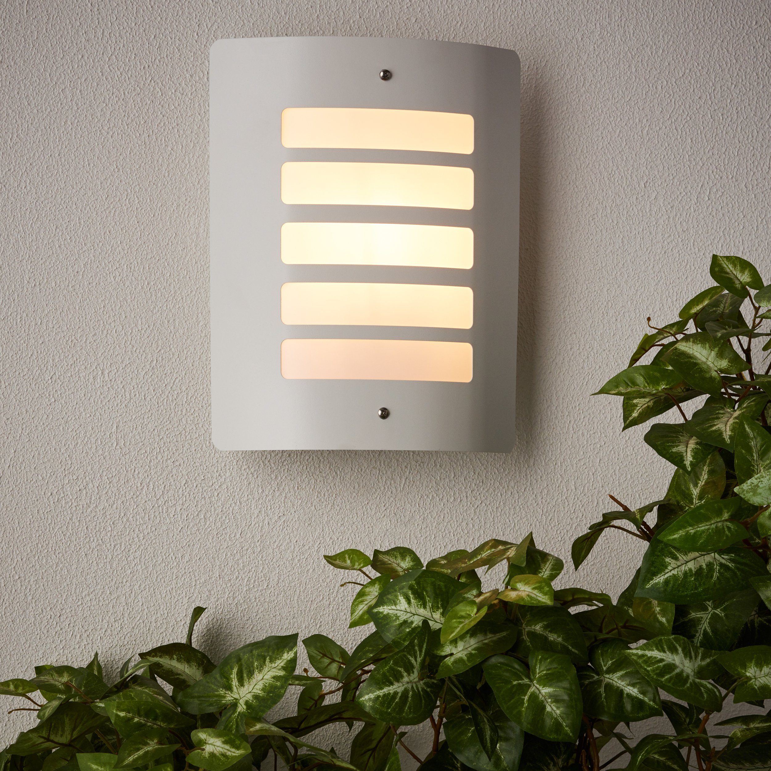 Lightbox Außen-Wandleuchte, ohne Leuchtmittel, Außen Wandlampe, 29 x 23 cm, E27, max. 60 W, IP44, Metall/Kunststoff