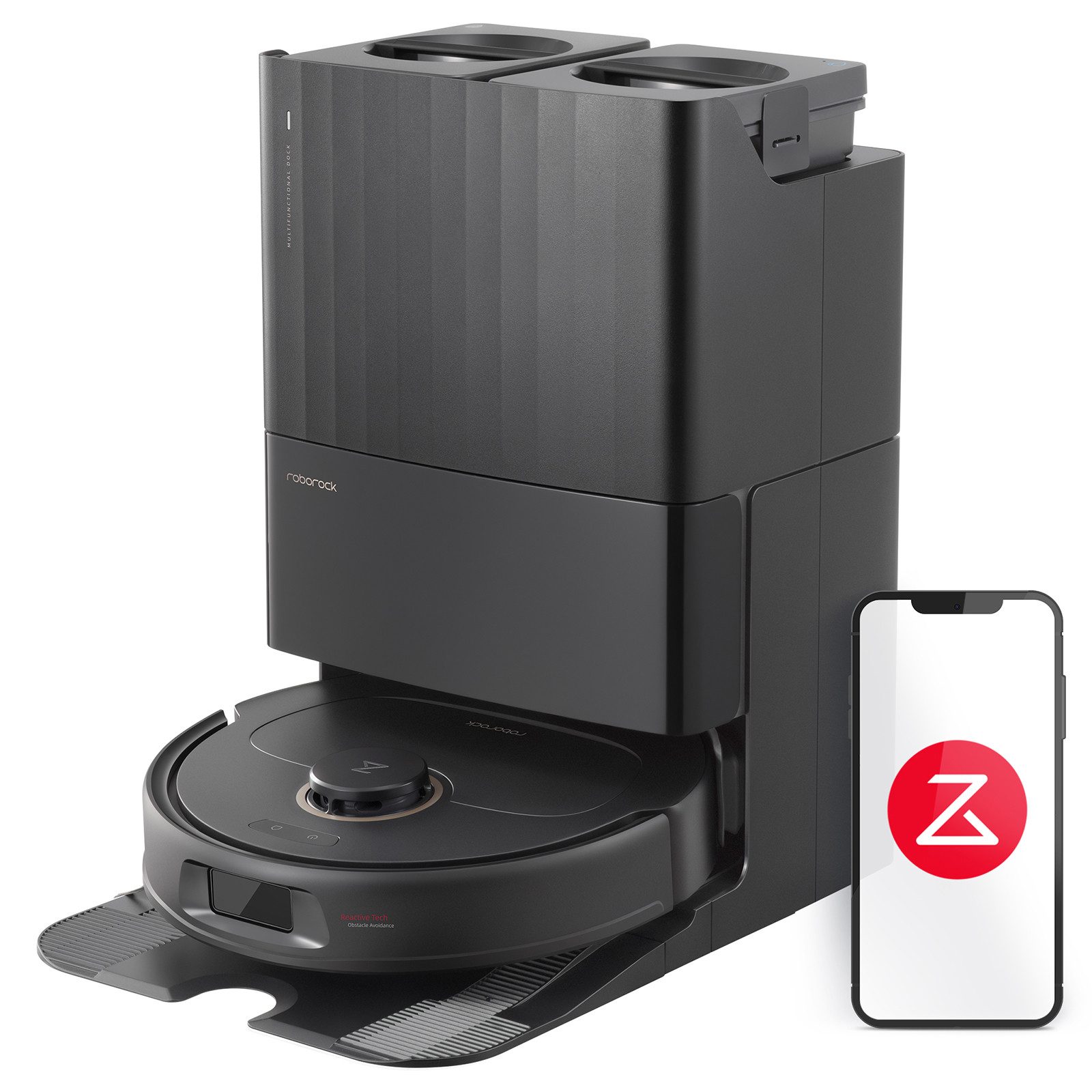 Roborock Saugroboter Qrevo pro (Upgrade von Qrevo S/S7 Max Ultra), FlexiArm Design™ Kantenwischsystem, Warmlufttrocknung, Zwei rotierende Mopps, Smarte Vorschläge für Sperrzonen, Intelligentes Waschen und Wischen, 98,8% Ecken und Kantenreinigung