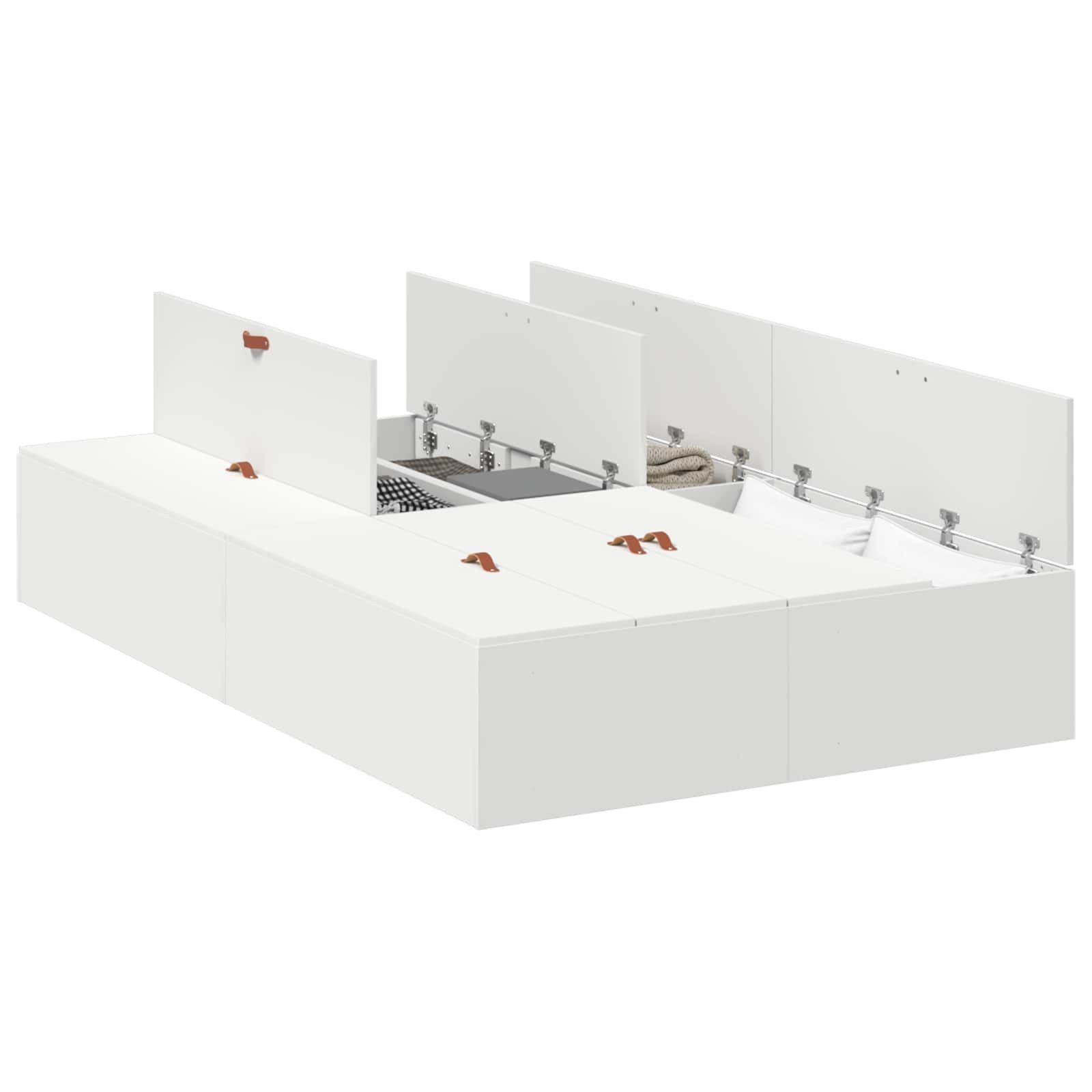 vidaXL Bett Aufbewahrungsbettgestell Weiß 120 x 190 cm Holzwerkstoff (1-tlg)