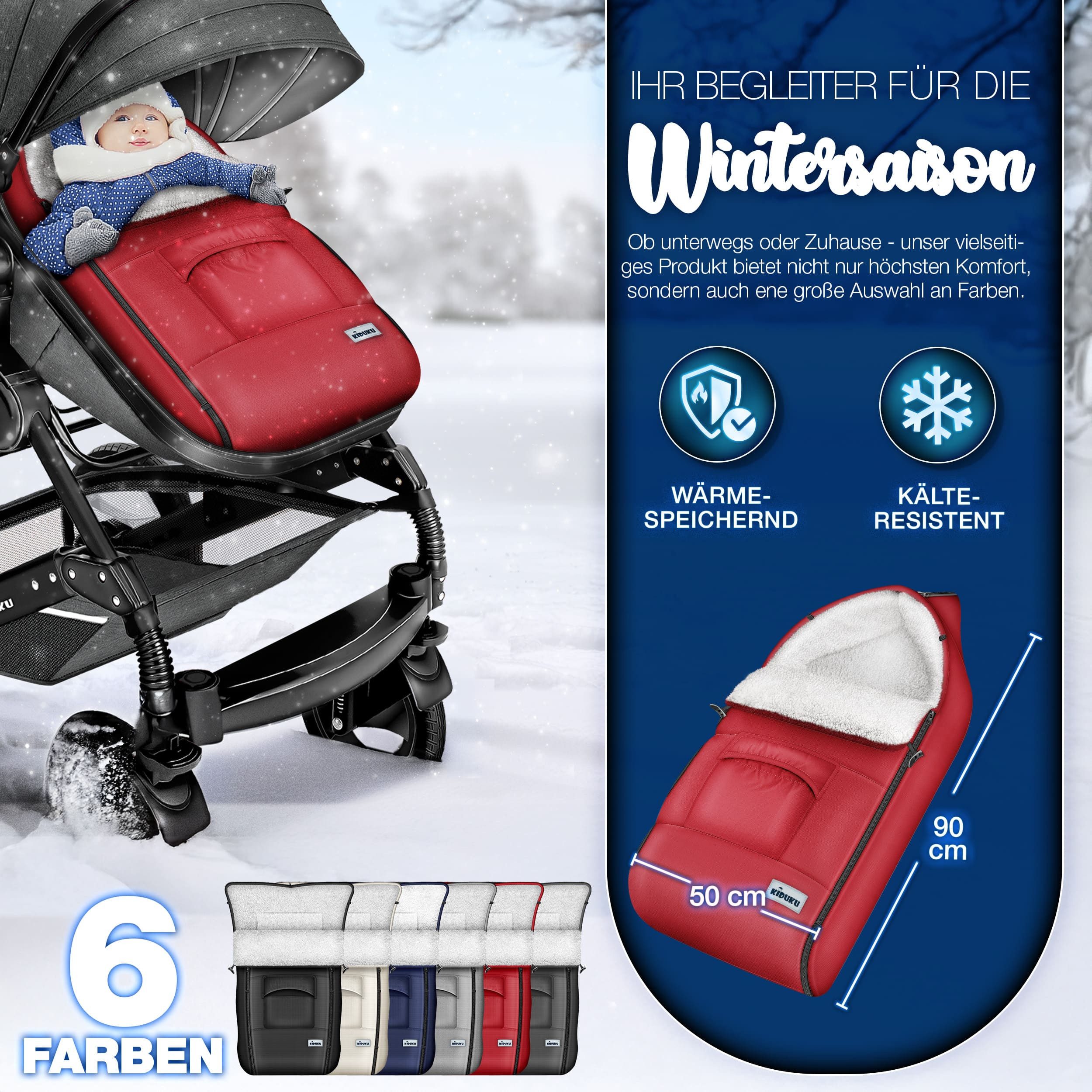 KIDUKU Fußsack KIDUKU® Babyfußsack Baby Winterfußsack Kinderfußsack Fußsack Winter, Tasche – Bild 2 von 5