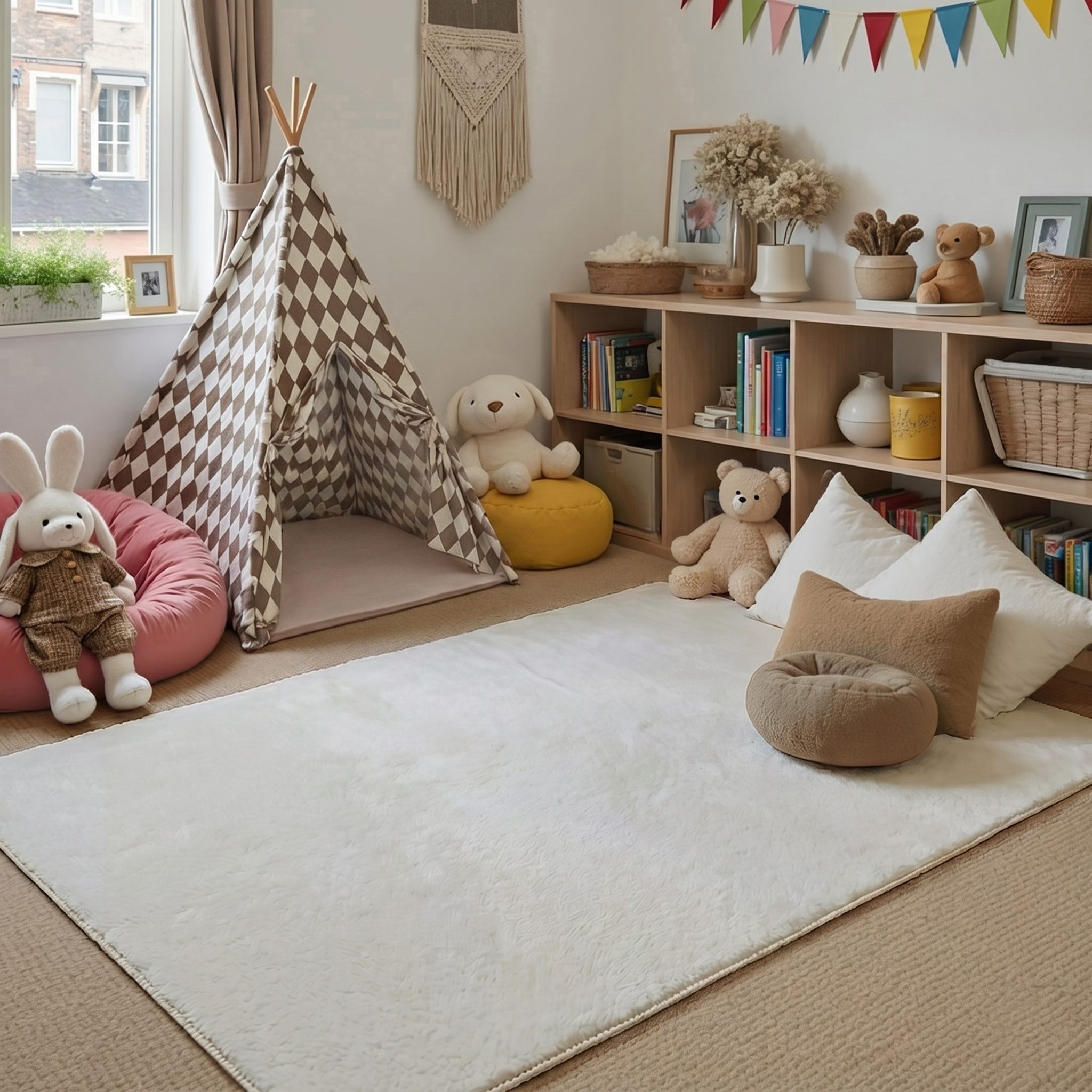 PURECOZY Teppich Kurzflor im Scandi-Look – weich, kuschelig, waschbar und pflegeleicht, rechteckig, Höhe: 5 mm, geeignet für verschiedene Innenräume, 90 x 150 cm