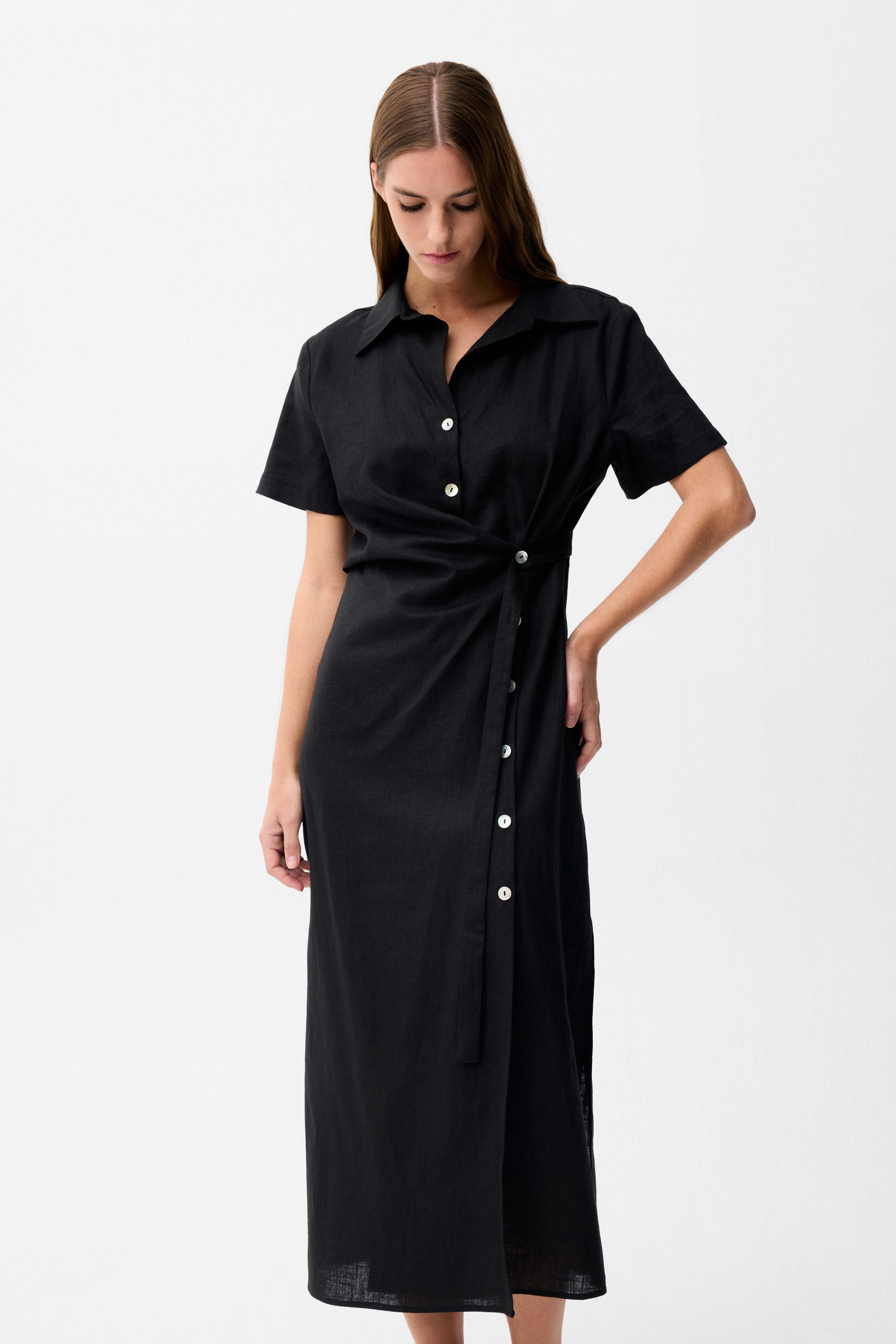 adL Jerseykleid Kurzärmeliges Kleid mit Bindedetail
