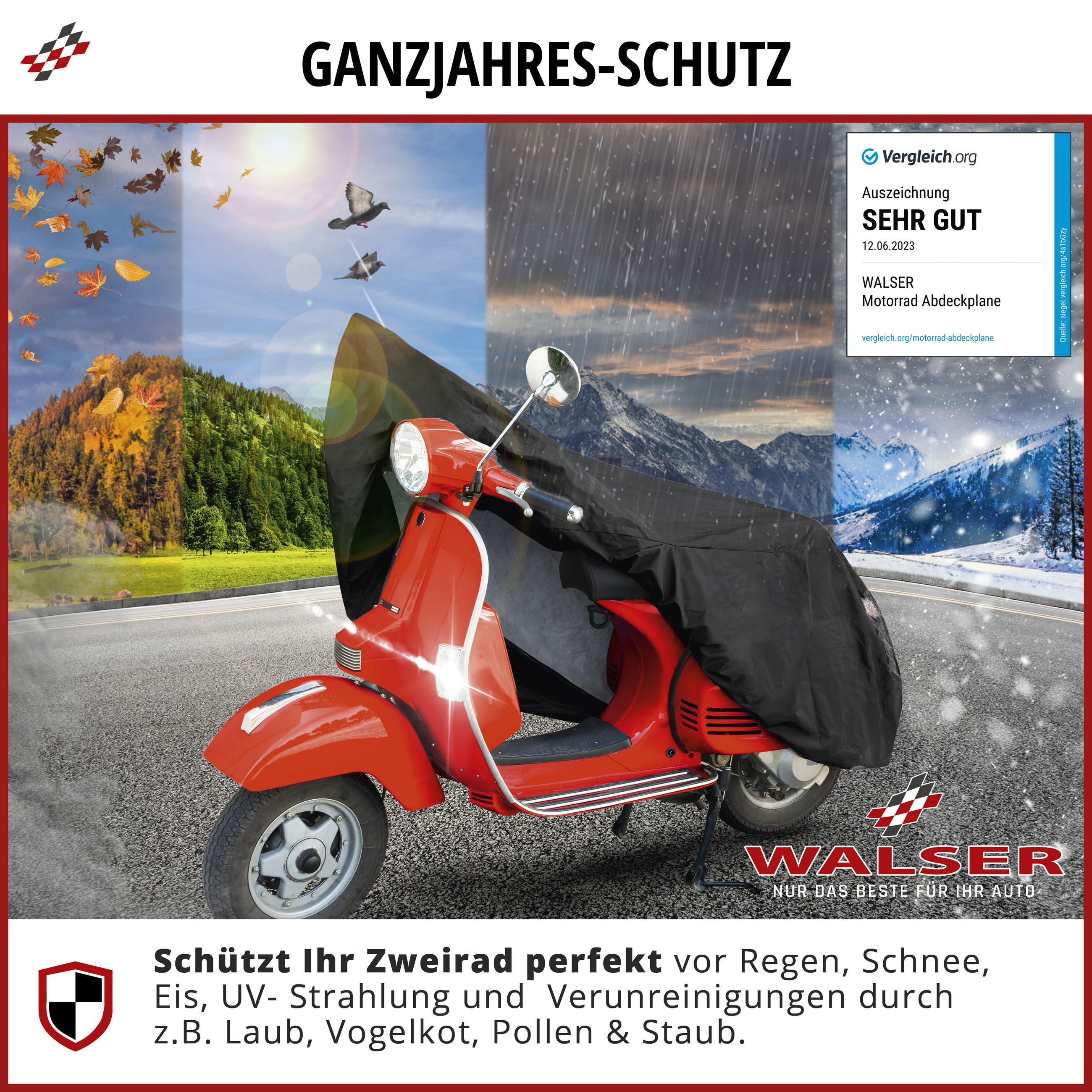 WALSER Autosonnenschutz Motorradgarage Grösse S, 90 x 110 cm, (1-St., 1 Stück) – Bild 2 von 5