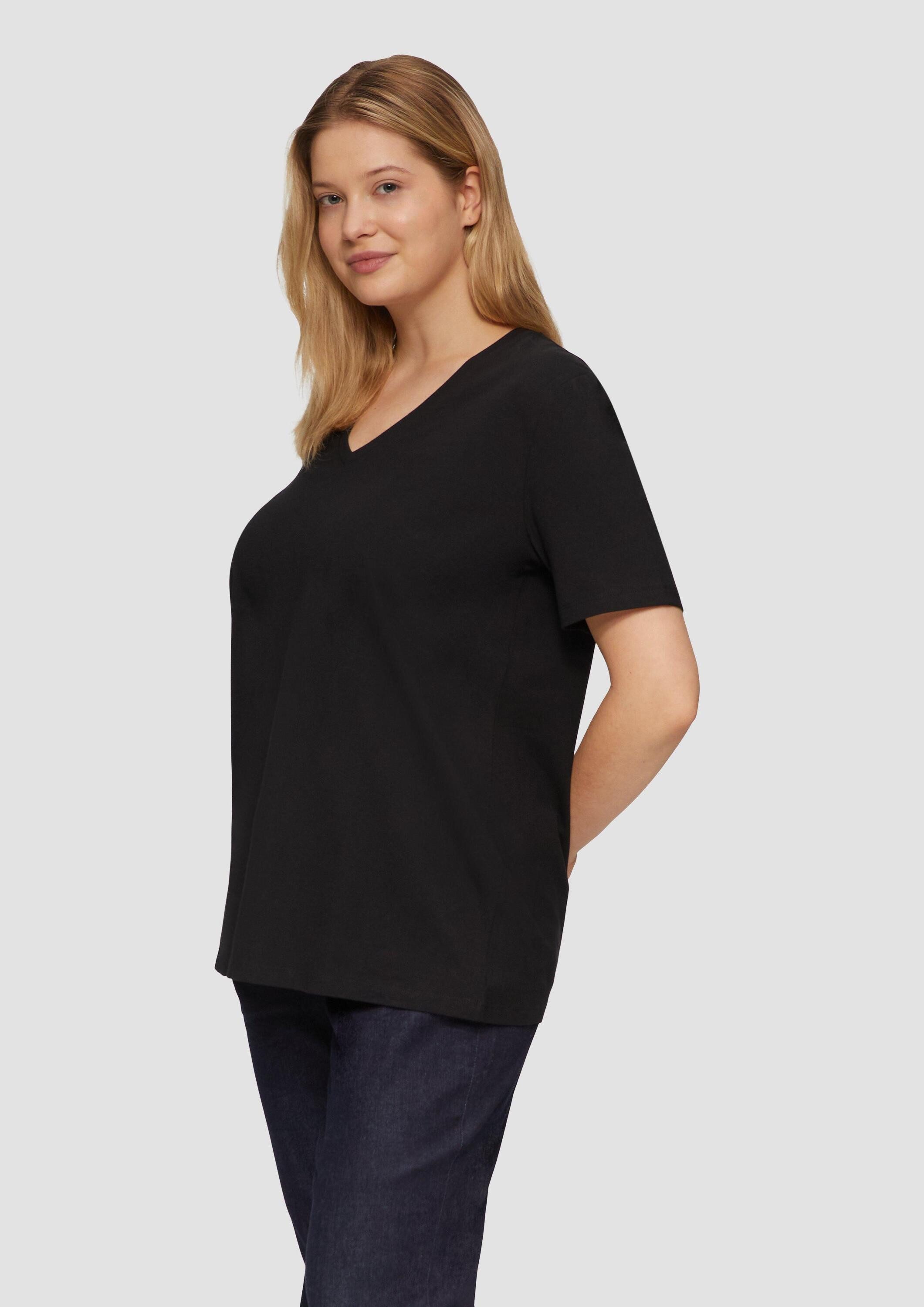 s.Oliver Kurzarmshirt T-Shirt T-Shirt mit V-Ausschnitt