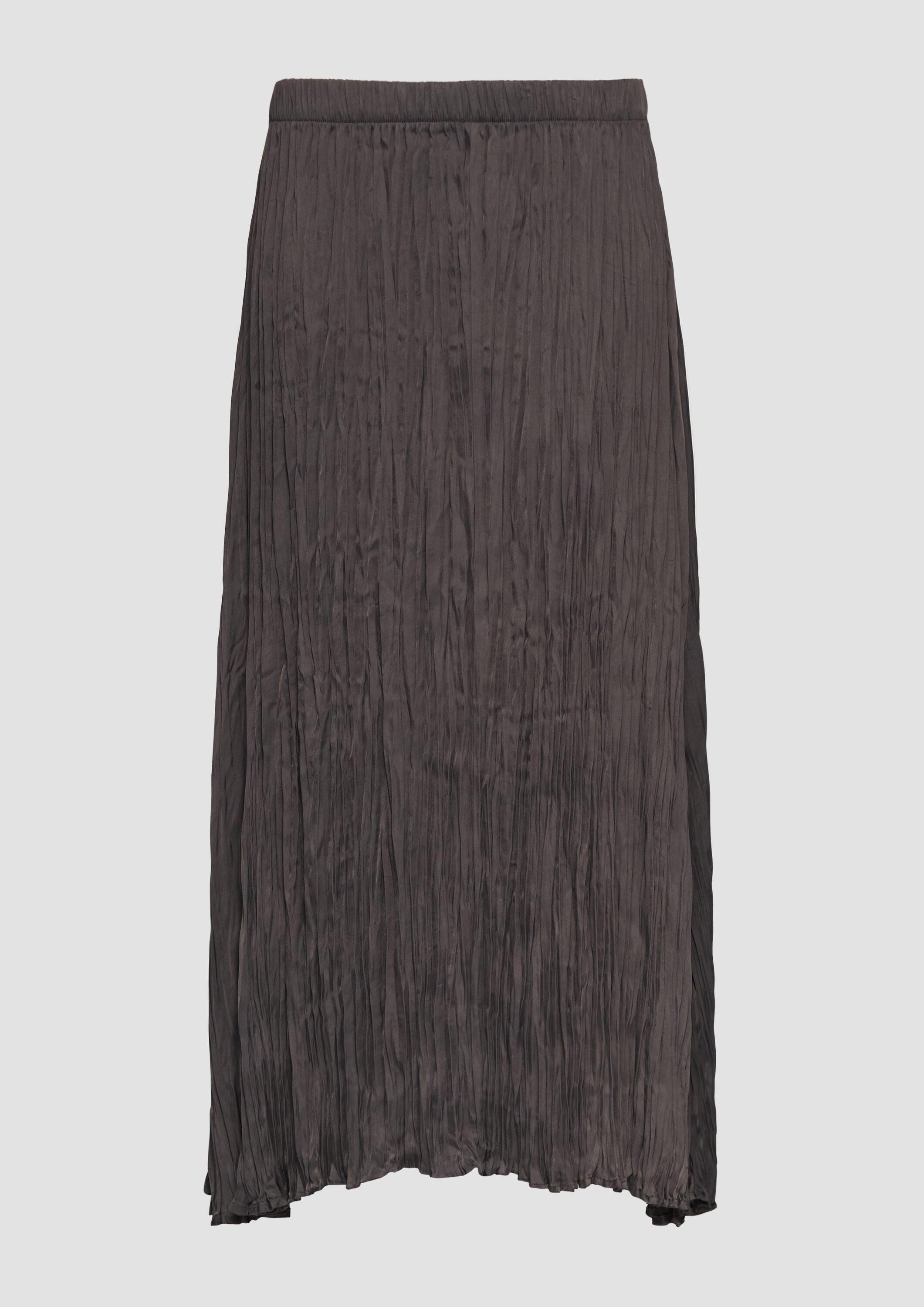 s.Oliver Maxirock Rock Plissierter Midirock aus Satin