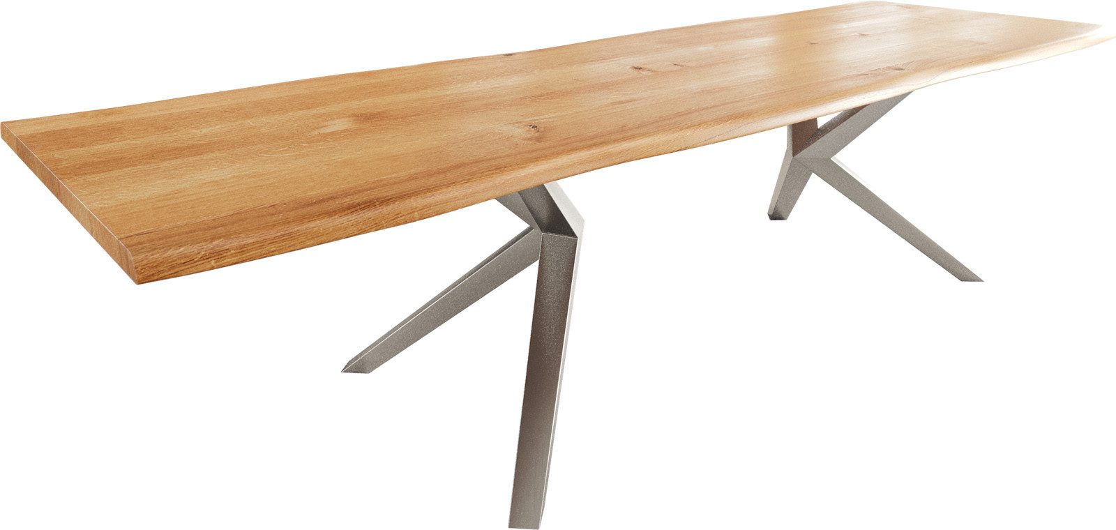 DELIFE Esstisch Edge, Eiche Natur 300x100x4 günstig online kaufen