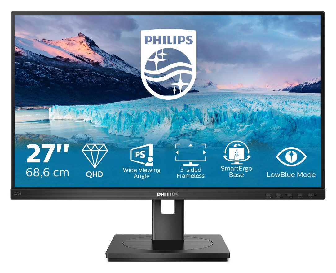 Philips 275S1AE/00 TFT-Monitor (68,6 cm/27 ", 2560 x 1440 px, 2K Ultra HD, 4 ms Reaktionszeit, 75 Hz, LCD)